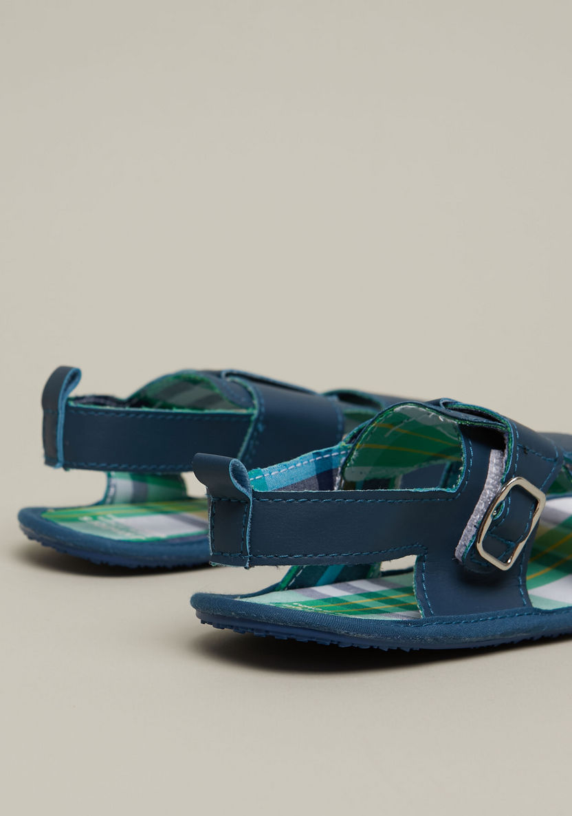 Juniors Textured Bootie Sandals with Hook and Loop Closure-Booties-image-3