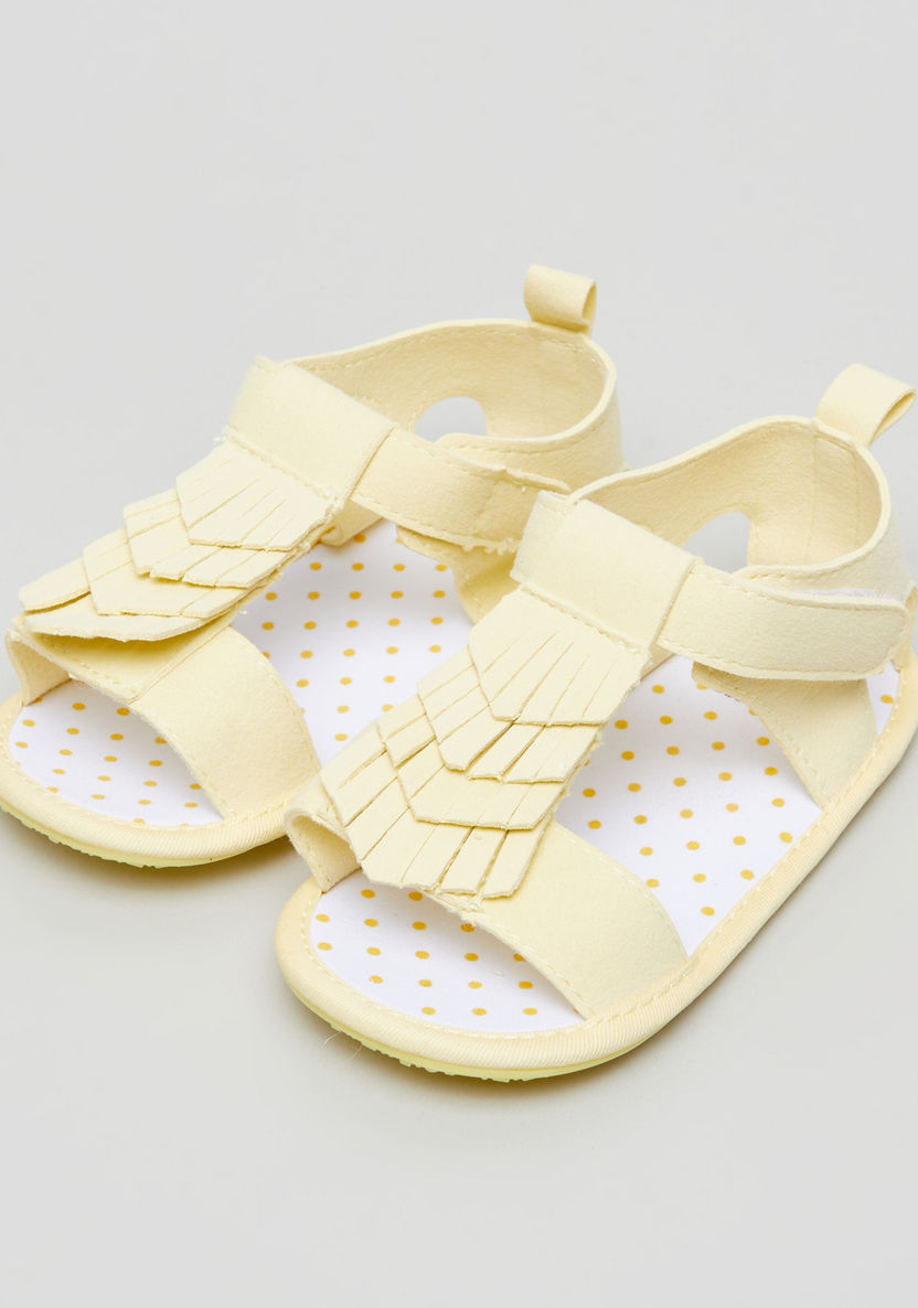 Juniors Patterned Sandals with Pull Tab-Booties-image-0