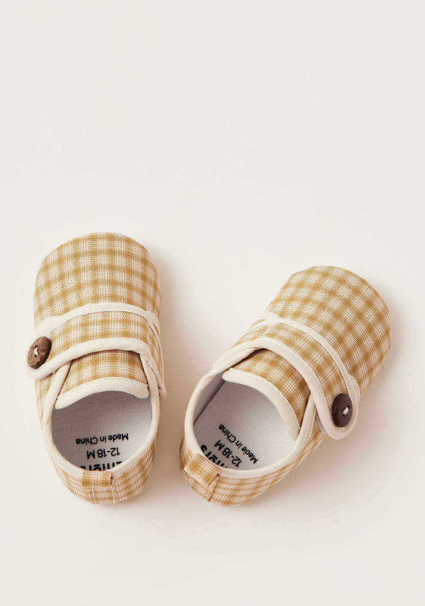 Juniors Chequered Booties with Hook and Loop Closure-Booties-image-0