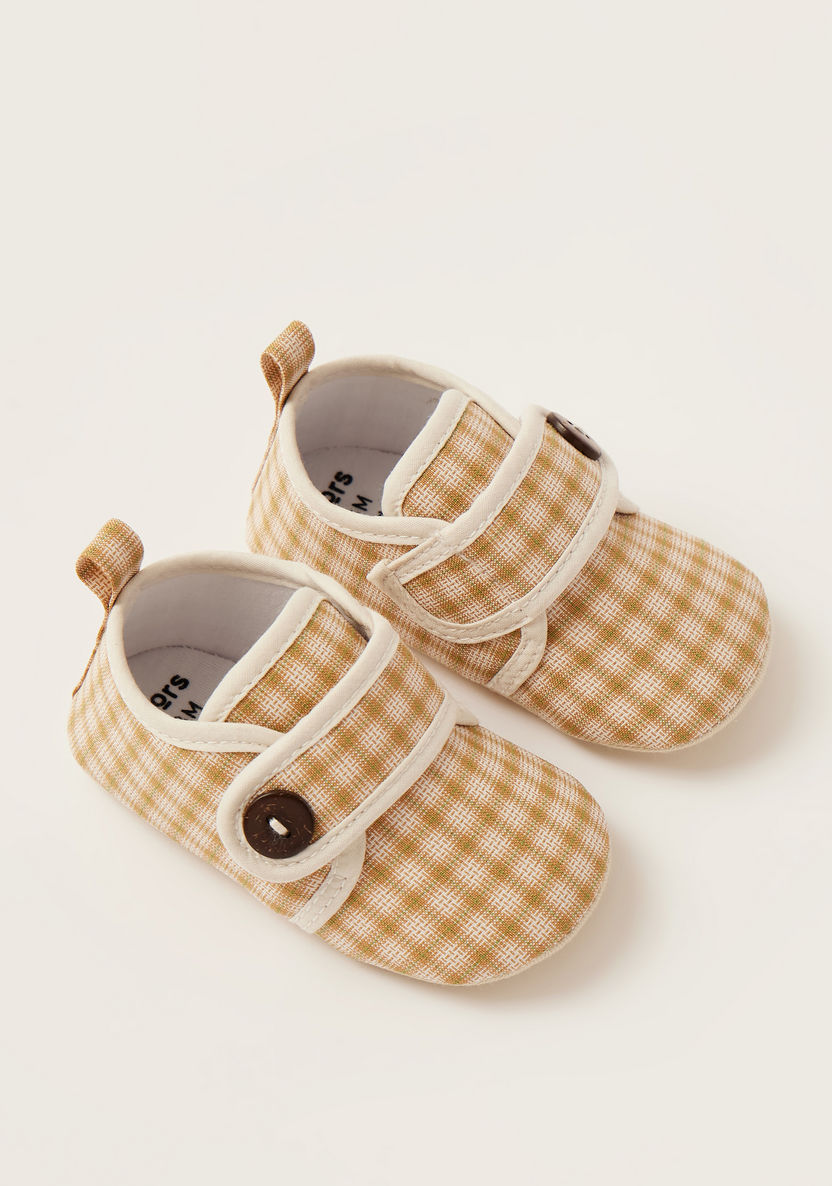 Juniors Chequered Booties with Hook and Loop Closure-Booties-image-1