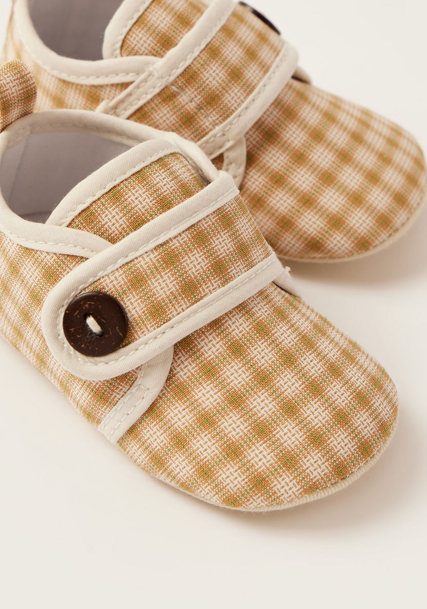 Juniors Chequered Booties with Hook and Loop Closure-Booties-image-2