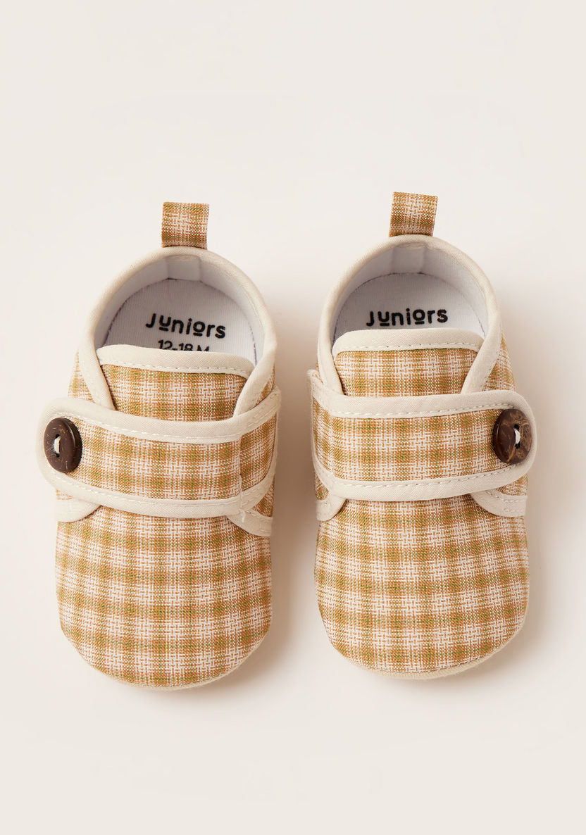 Juniors Chequered Booties with Hook and Loop Closure-Booties-image-4