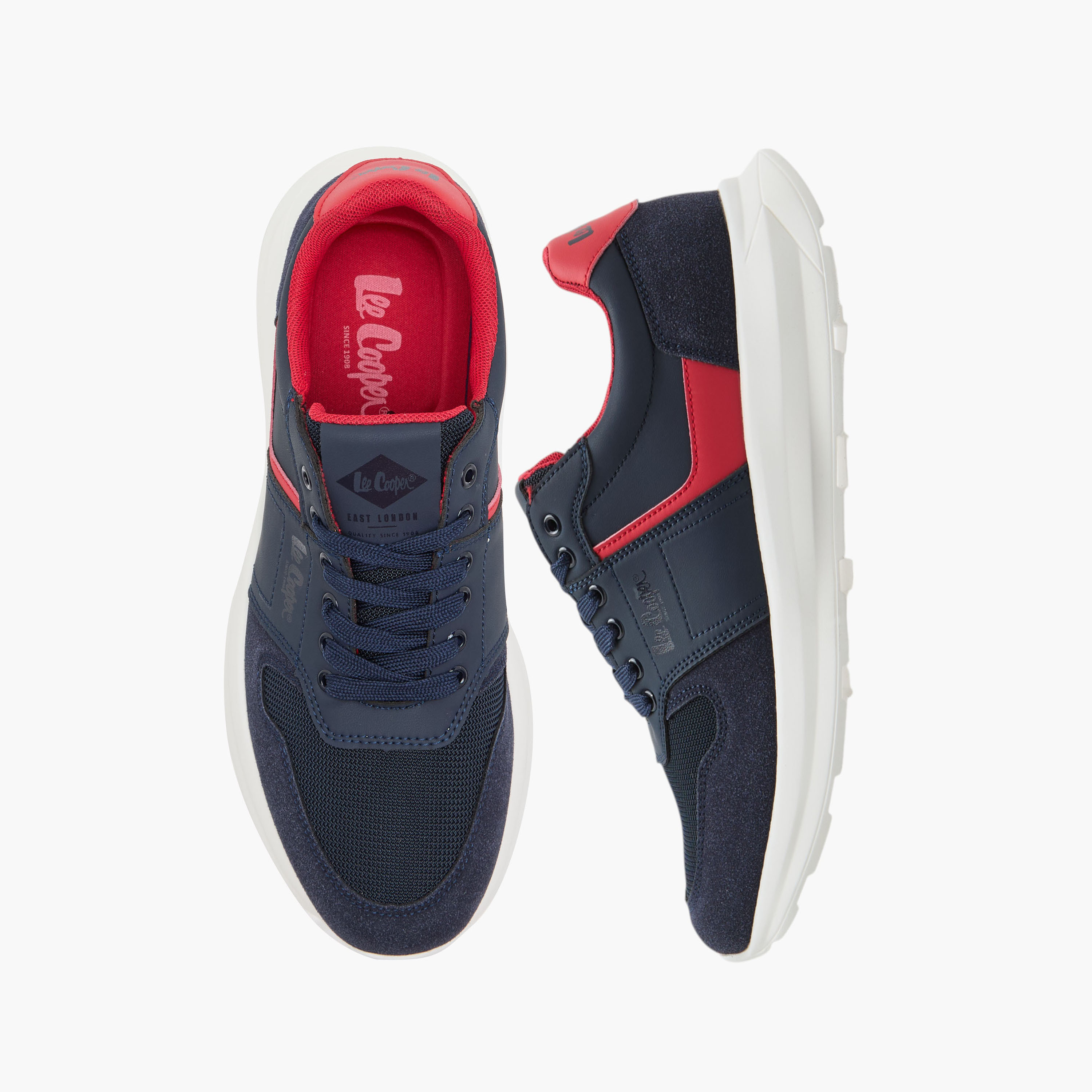 Lee Cooper Men's Panelled Sneakers with Lace-Up Closure-men-shoes-sneakers-image-1