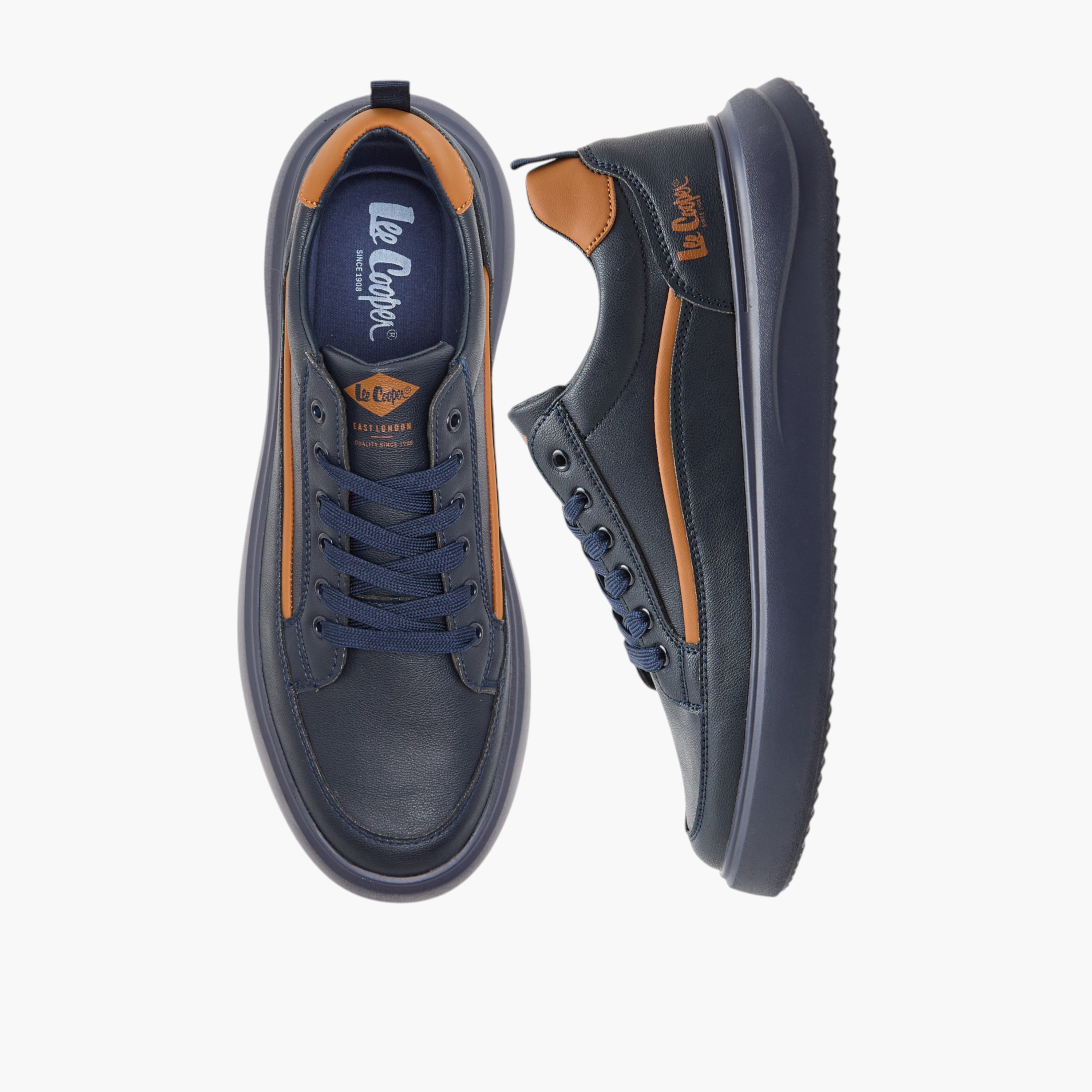 Lee Cooper Men's Panelled Sneakers with Lace-Up Closure-men-shoes-sneakers-image-1