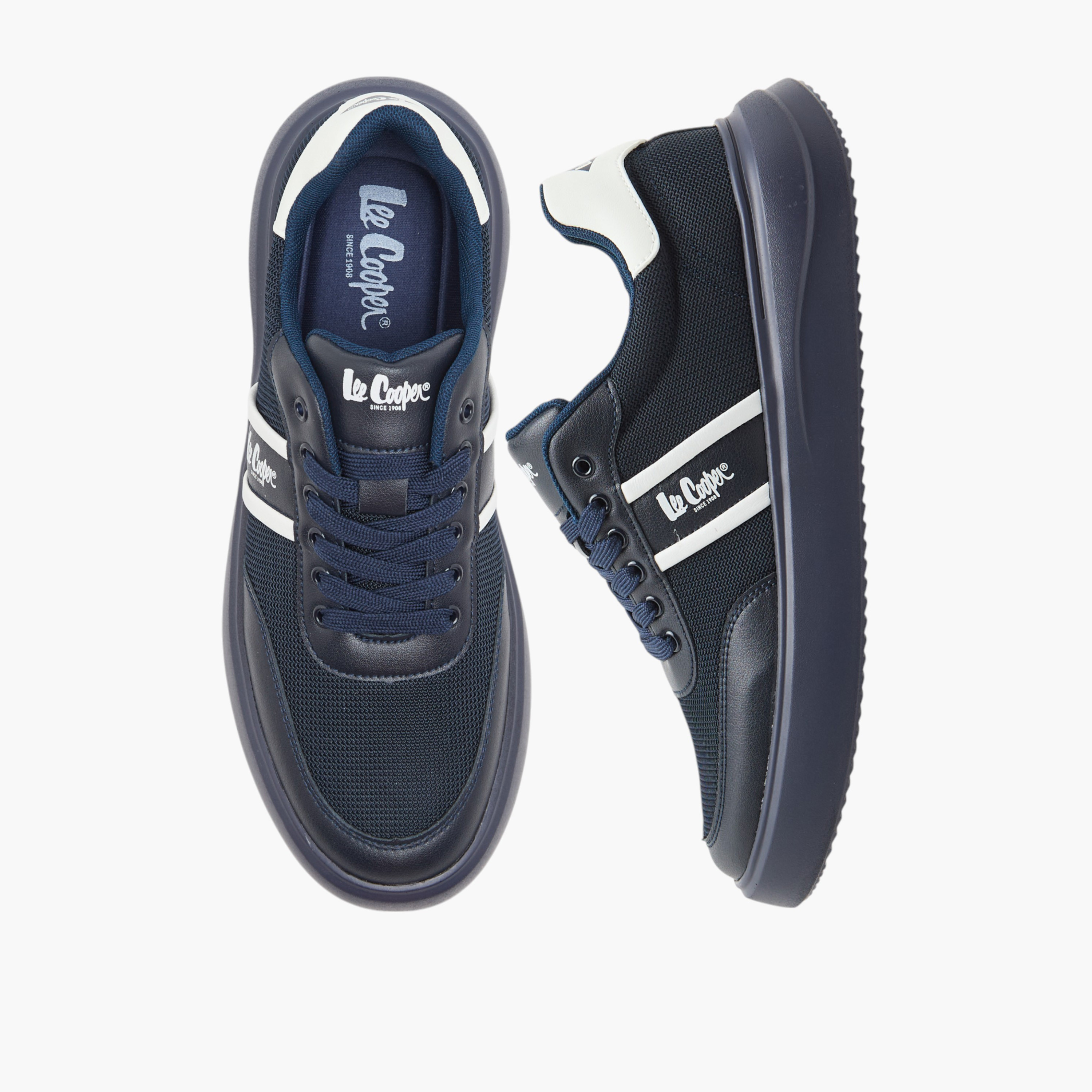 حذاء سنيكرز برباط إغلاق وطبعات الشعار للرجال من لي كوبر-men-shoes-sneakers-image-1
