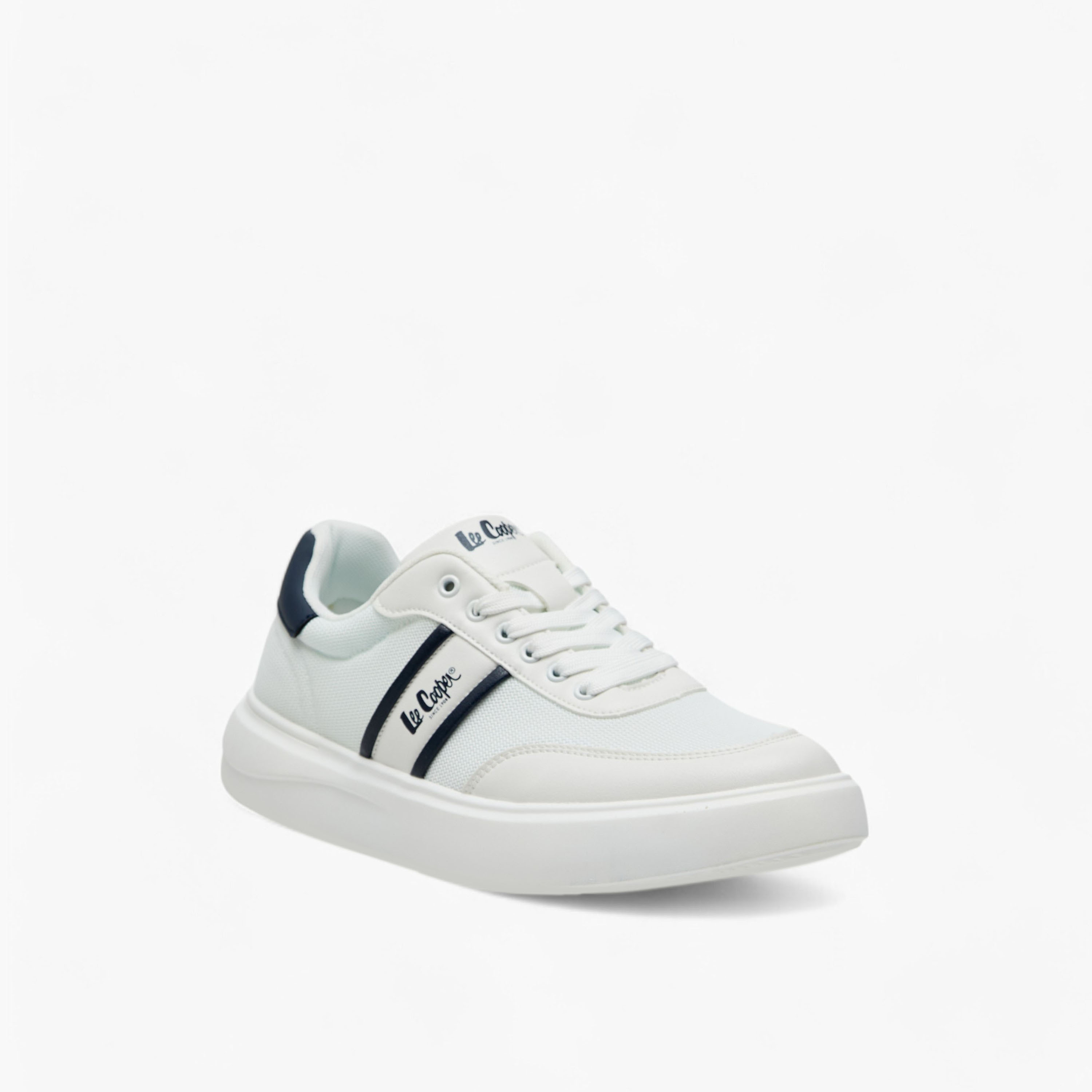 Lee Cooper Men's Logo Print Panelled Sneakers with Lace-Up Closure-men-shoes-sneakers-image-2