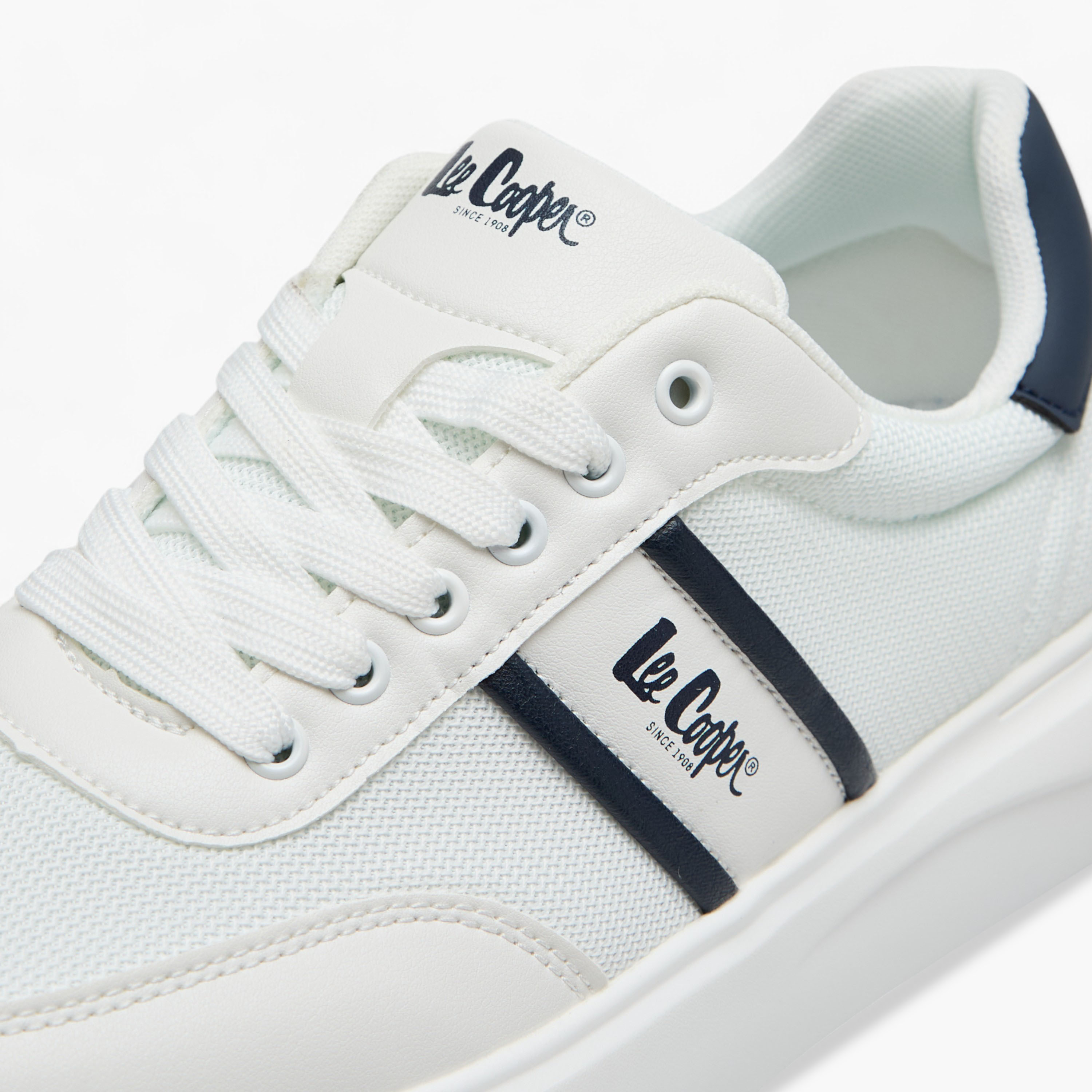 Lee Cooper Men's Logo Print Panelled Sneakers with Lace-Up Closure-men-shoes-sneakers-image-4