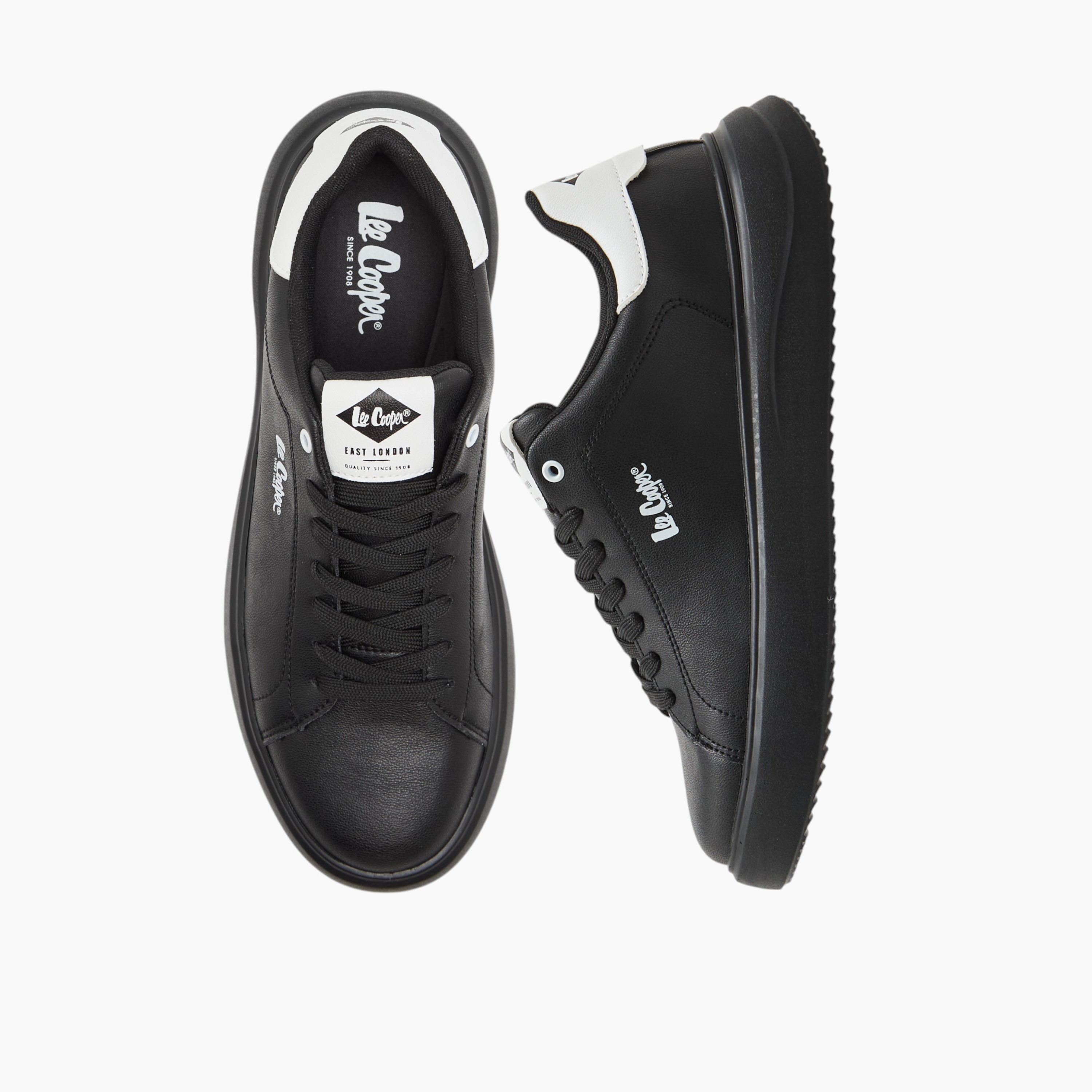 Lee Cooper Men's Logo Print Sneakers with Lace-Up Closure-men-shoes-sneakers-image-1