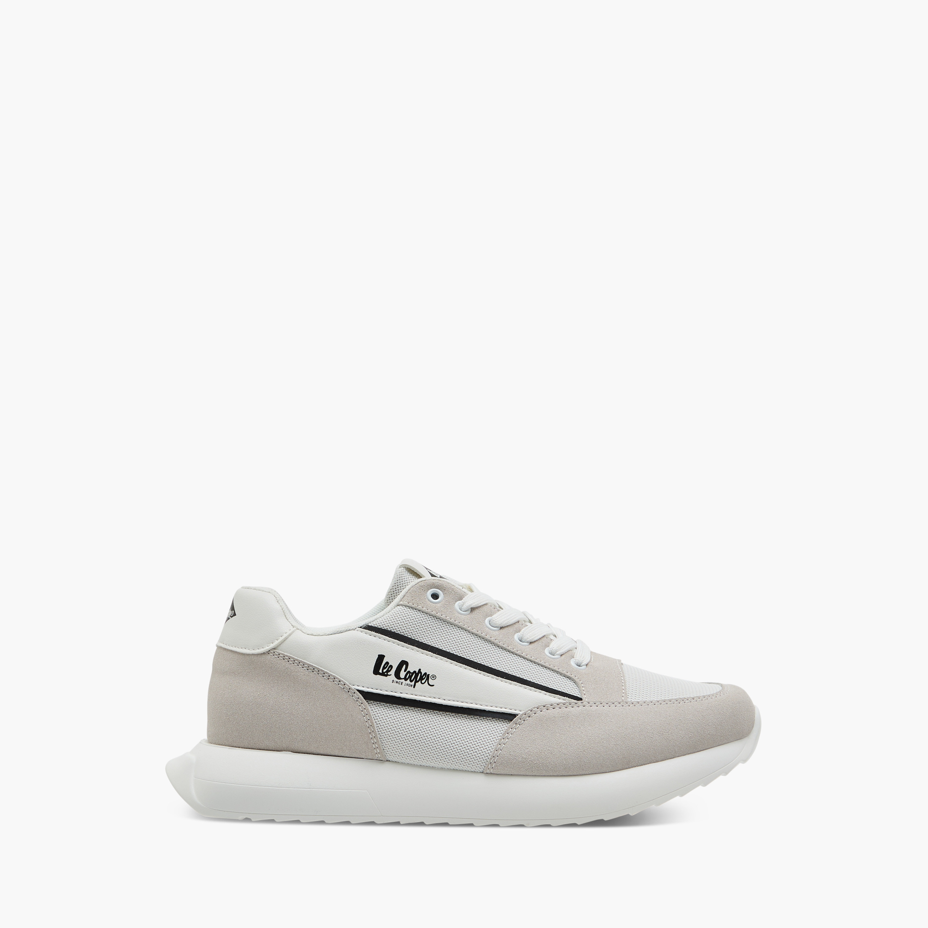 Lee Cooper Men's Logo Print Panelled Lace-Up Sneakers-men-shoes-sneakers-image-3