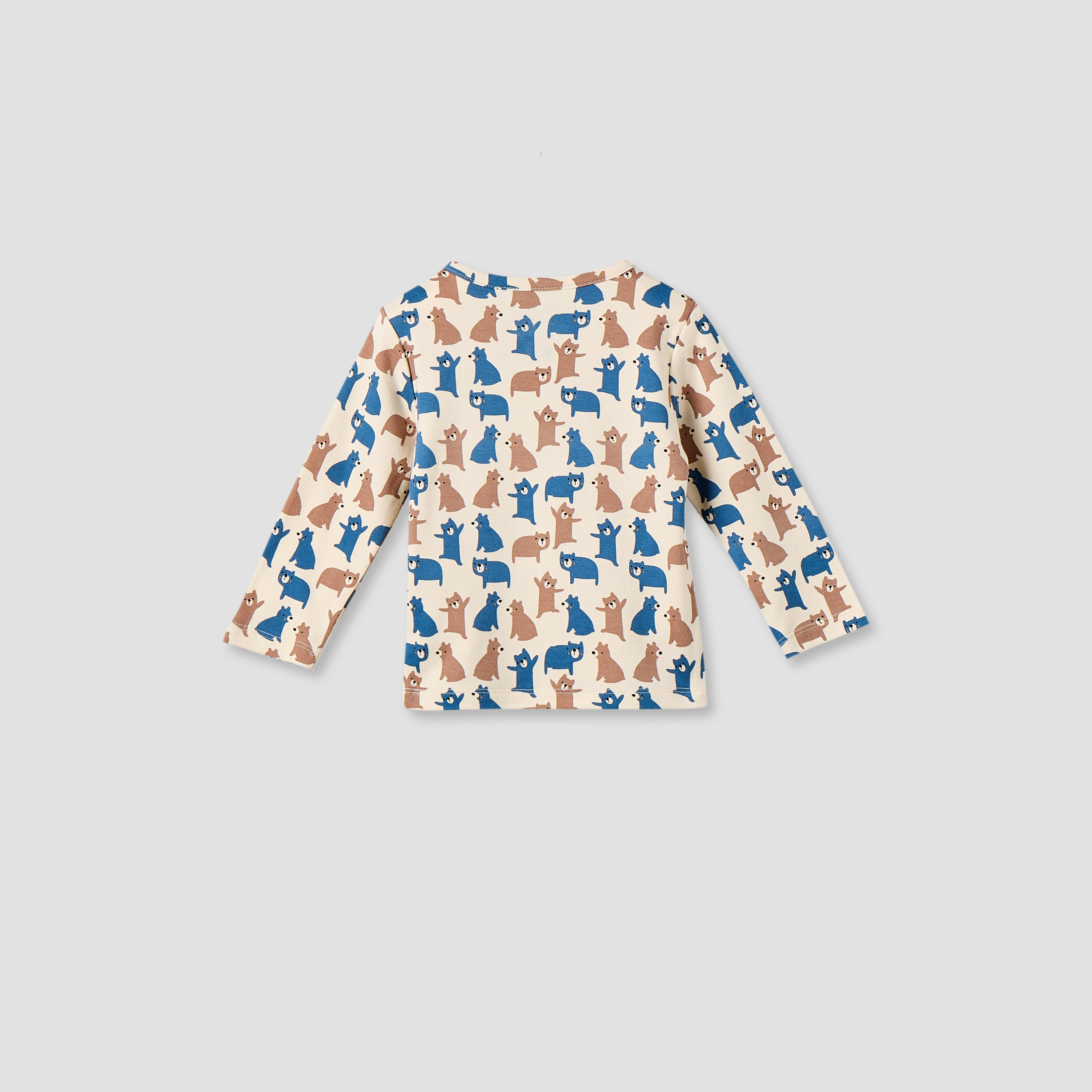 Juniors Cotton Crew Neck Long Sleeves Pyjama Set with Bear Print-baby-boys-clothing-nightwear-pyjamasets-image-3