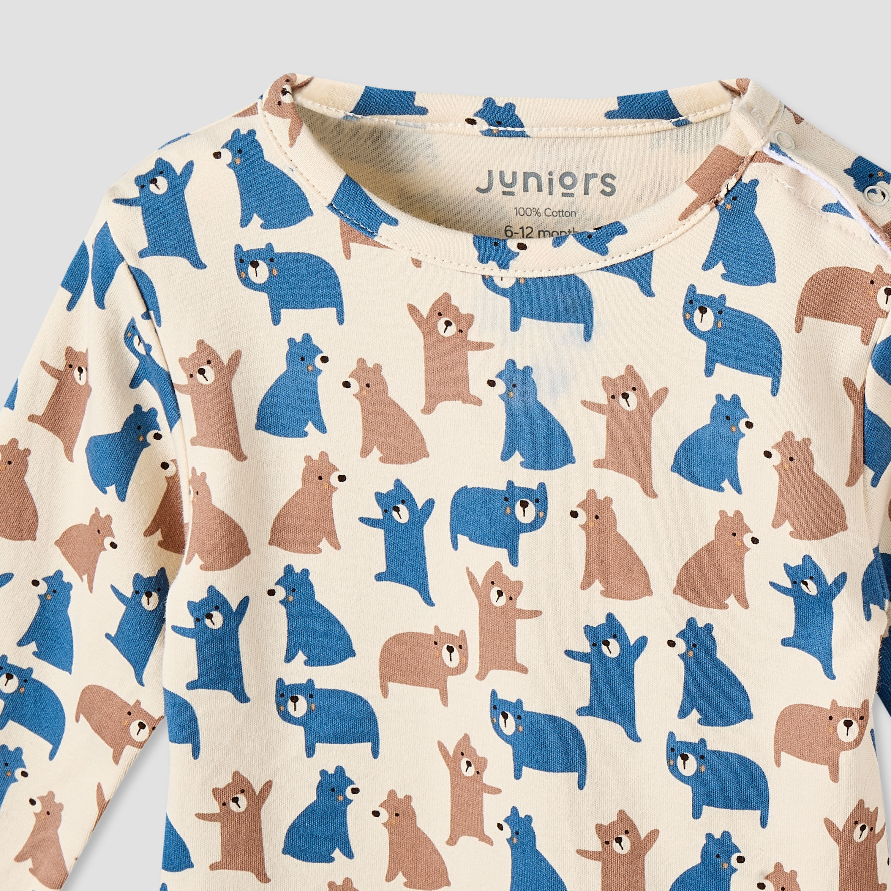 Juniors Cotton Crew Neck Long Sleeves Pyjama Set with Bear Print-baby-boys-clothing-nightwear-pyjamasets-image-5