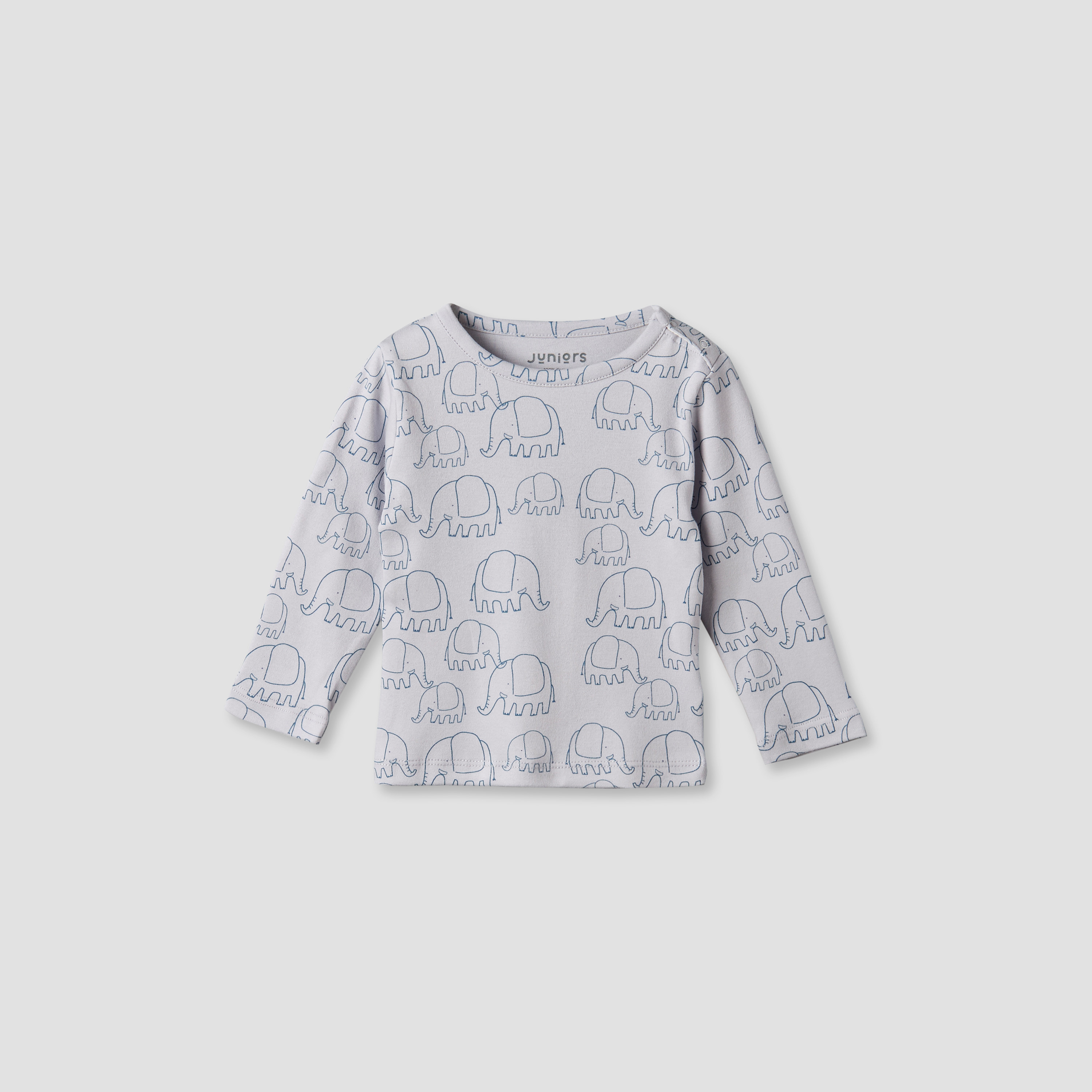 Juniors Cotton Round Neck Long Sleeves Pyjama Set with Elephant Print-baby-boys-clothing-nightwear-pyjamasets-image-2