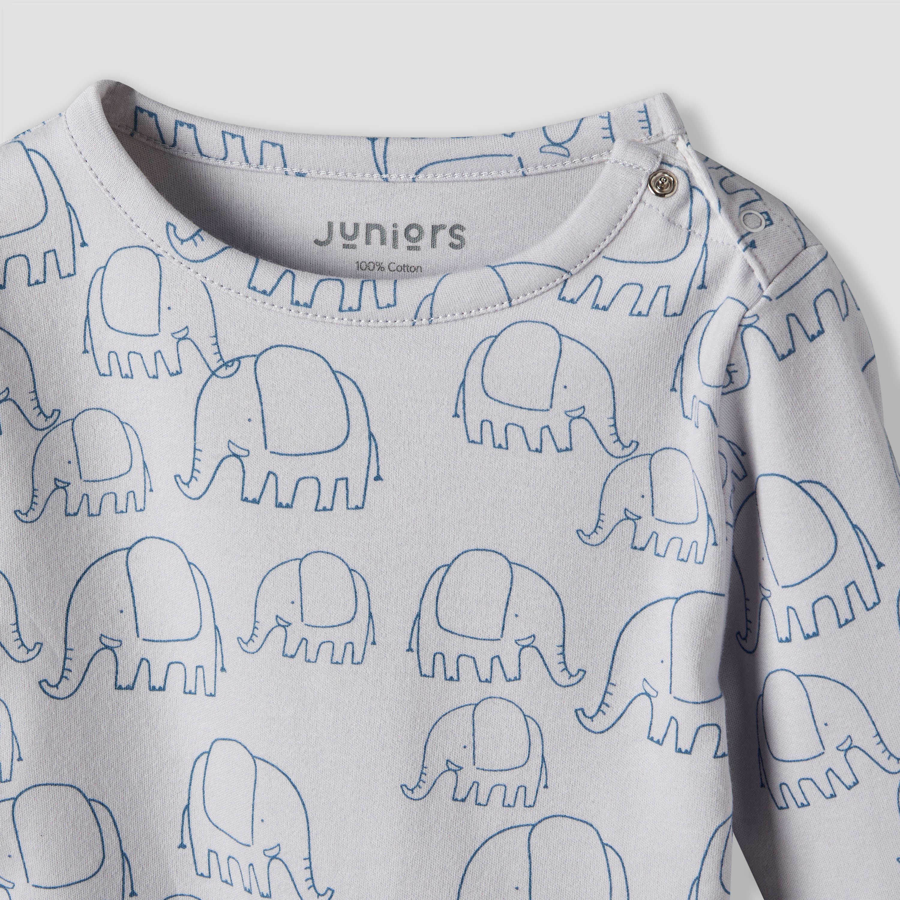 Juniors Cotton Round Neck Long Sleeves Pyjama Set with Elephant Print-baby-boys-clothing-nightwear-pyjamasets-image-5