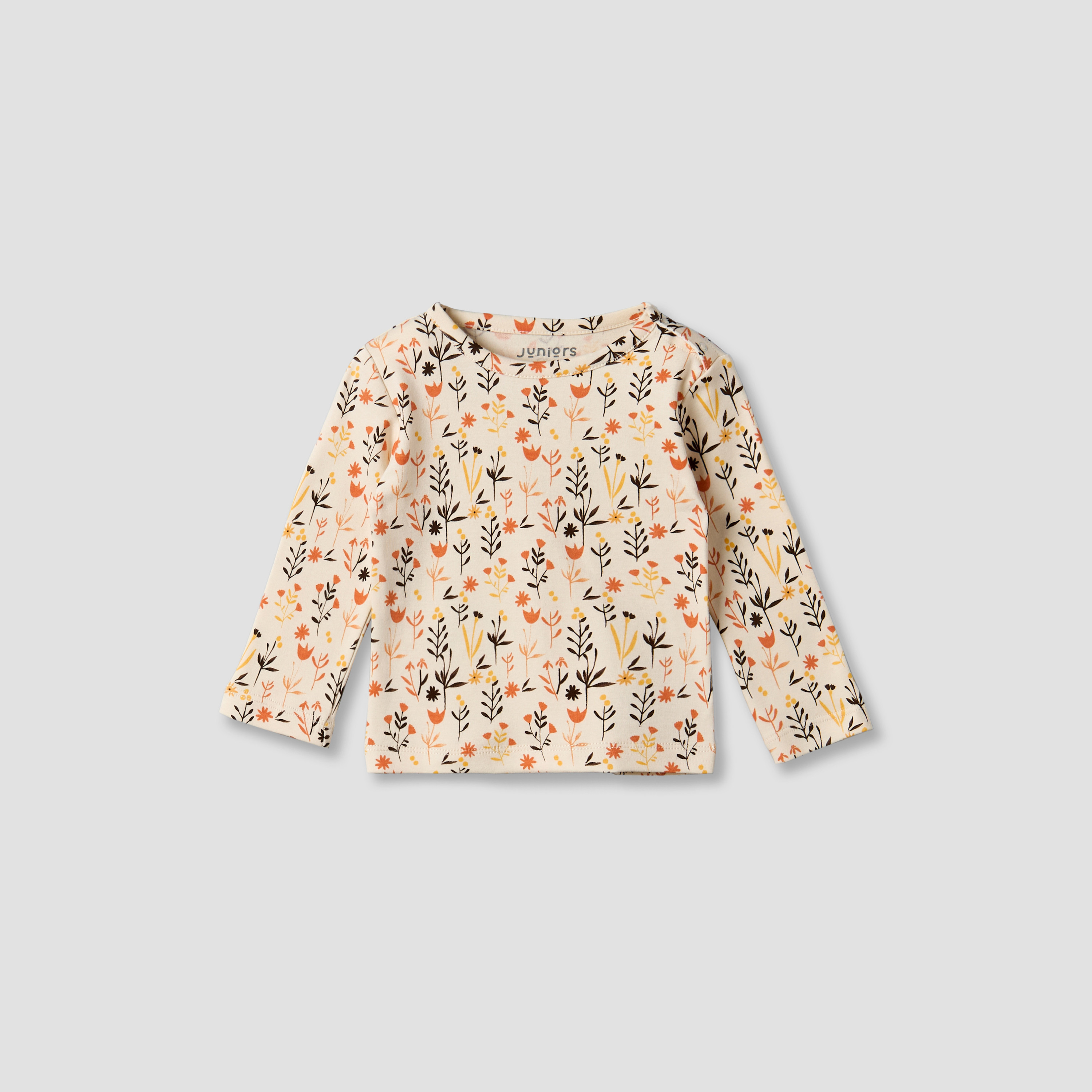Juniors Cotton Round Neck Long Sleeves Pyjama Set with Floral Print-baby-girls-clothing-nightwear-pyjamasets-image-3