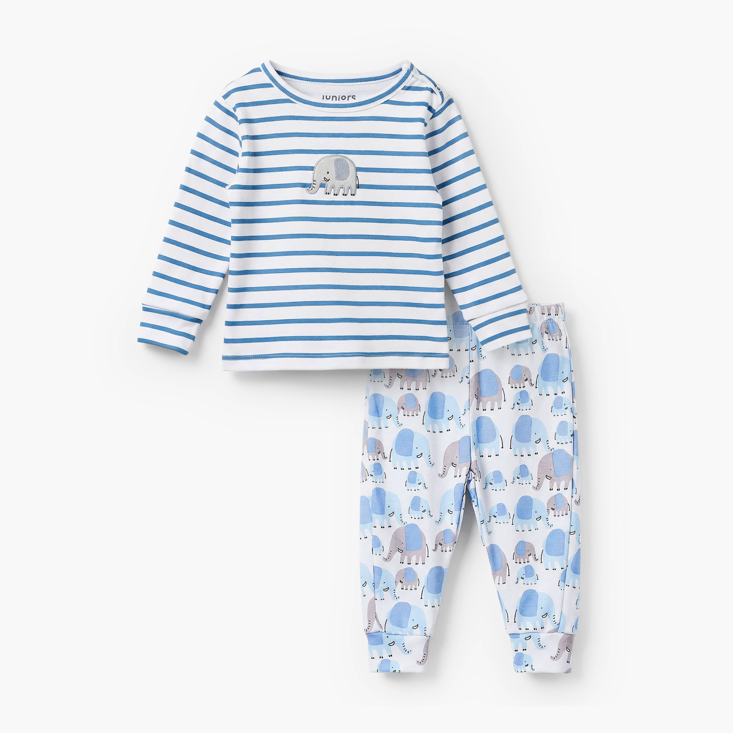 طقم بيجاما وتيشيرت قطن برقبة ضيقة وأكمام طويلة وطبعات من جونيورز-baby-boys-clothing-nightwear-pyjamasets-image-2