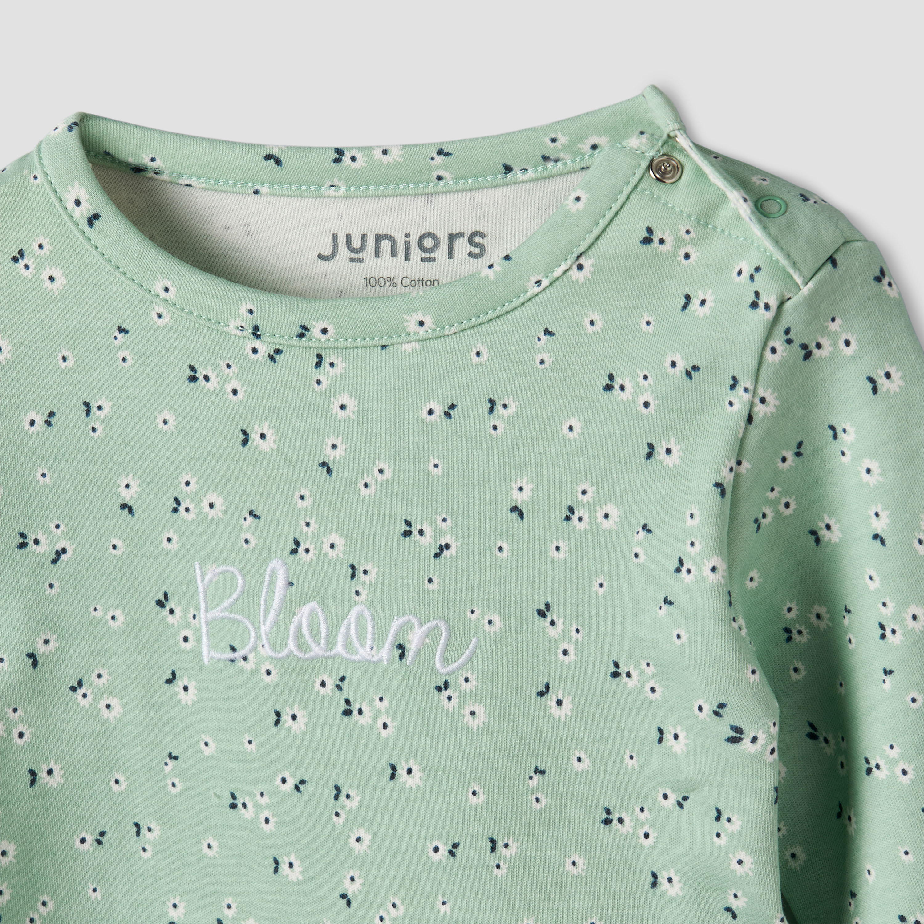 Juniors Cotton Round Neck Long Sleeves Pyjama Set with Floral Print-baby-girls-clothing-nightwear-pyjamasets-image-5