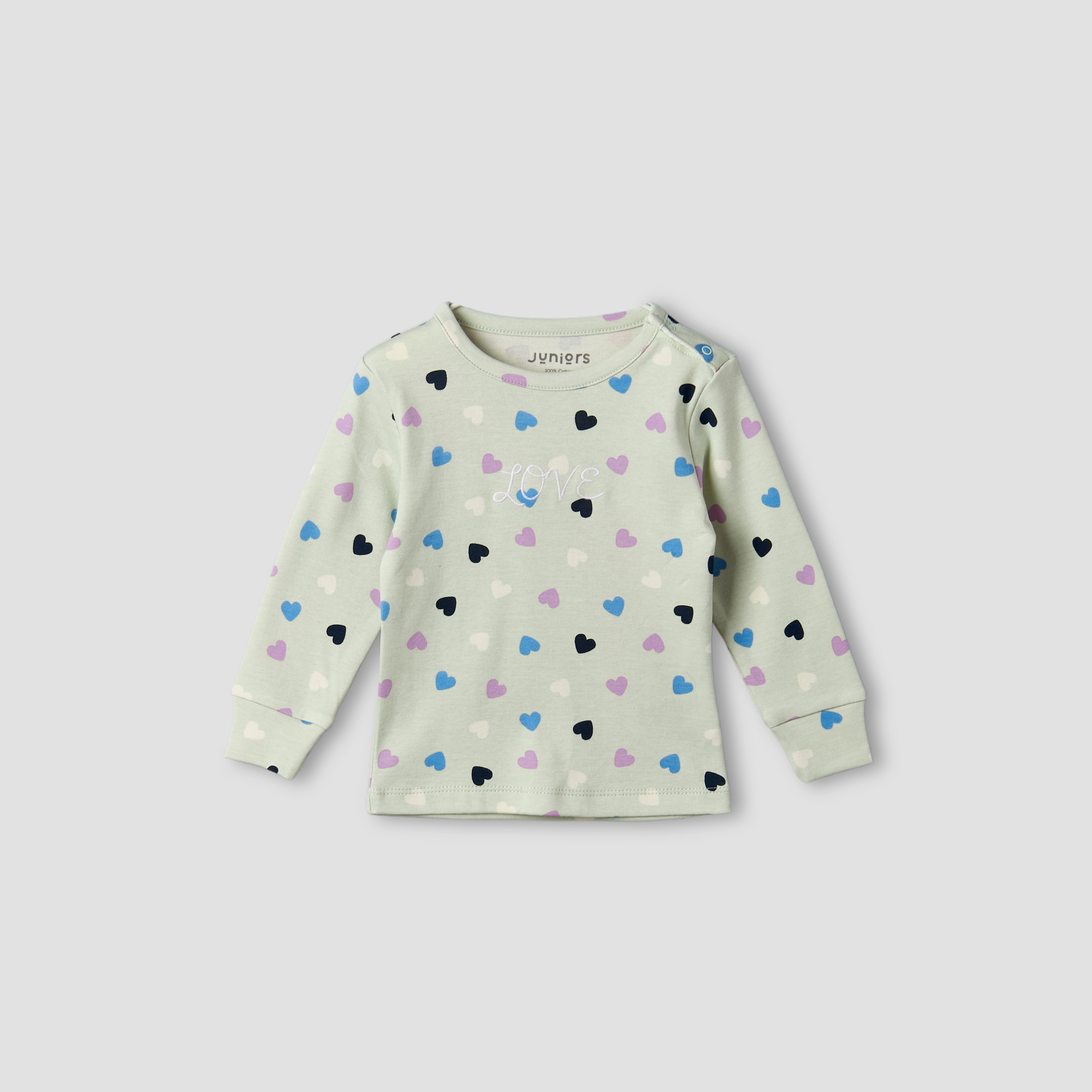 طقم بنطلون بيجاما وتيشيرت قطن برقبة مستديرة وأكمام طويلة وطبعات من جونيورز-baby-girls-clothing-nightwear-pyjamasets-image-3