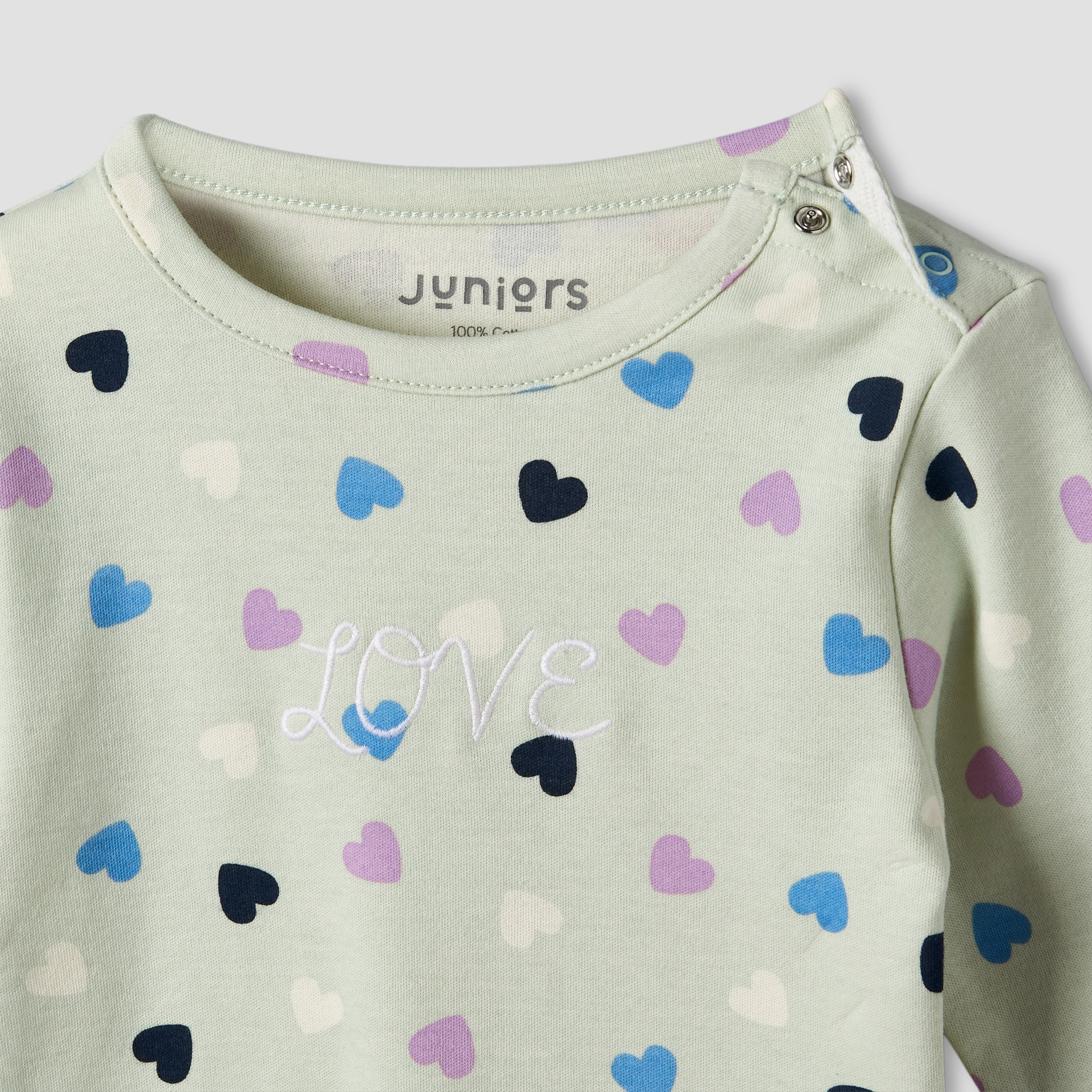 طقم بنطلون بيجاما وتيشيرت قطن برقبة مستديرة وأكمام طويلة وطبعات من جونيورز-baby-girls-clothing-nightwear-pyjamasets-image-5
