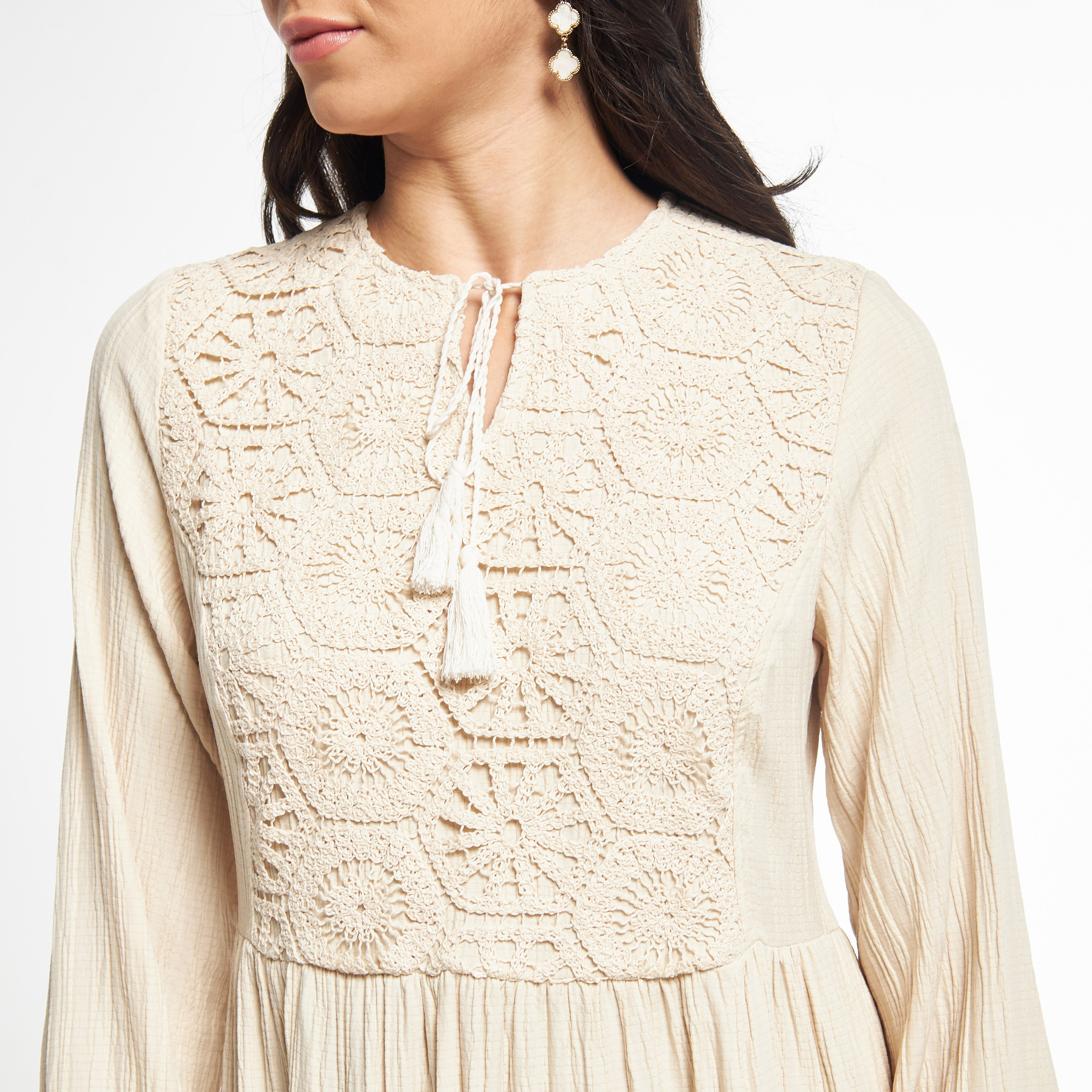 FYOR Crochet Embroidered Flared Maxi Dress with Long Sleeves-women-clothing-dresses-image-4
