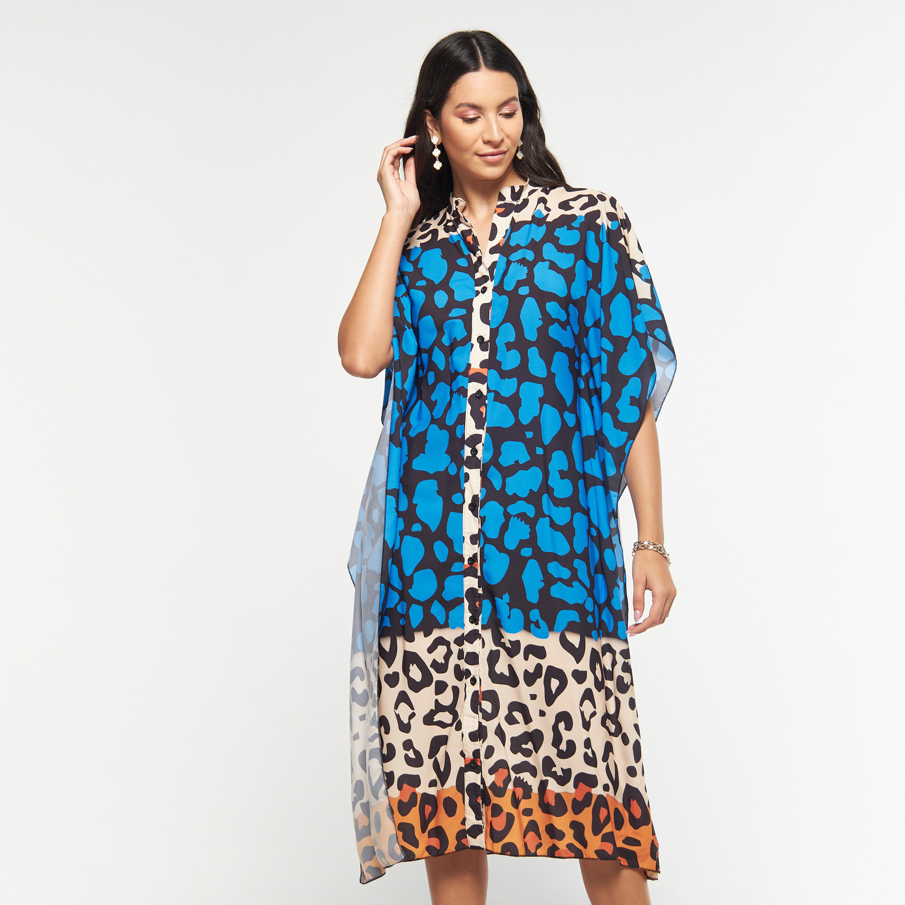 فستان قميص قفطان ميدي بطبعات من فيور-women-clothing-dresses-image-1