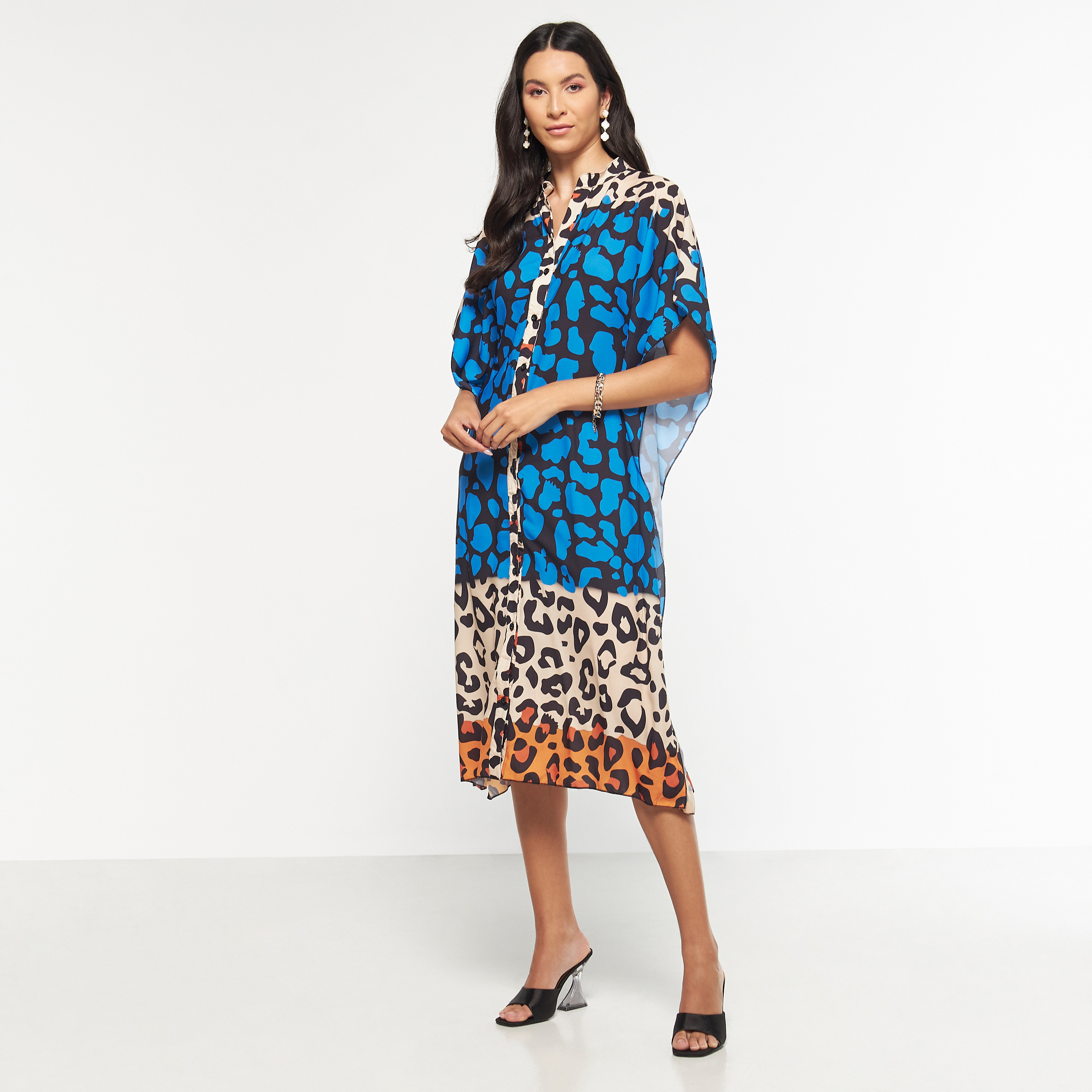FYOR All-Over Print Midi Kaftan Shirt Dress-women-clothing-dresses-image-2