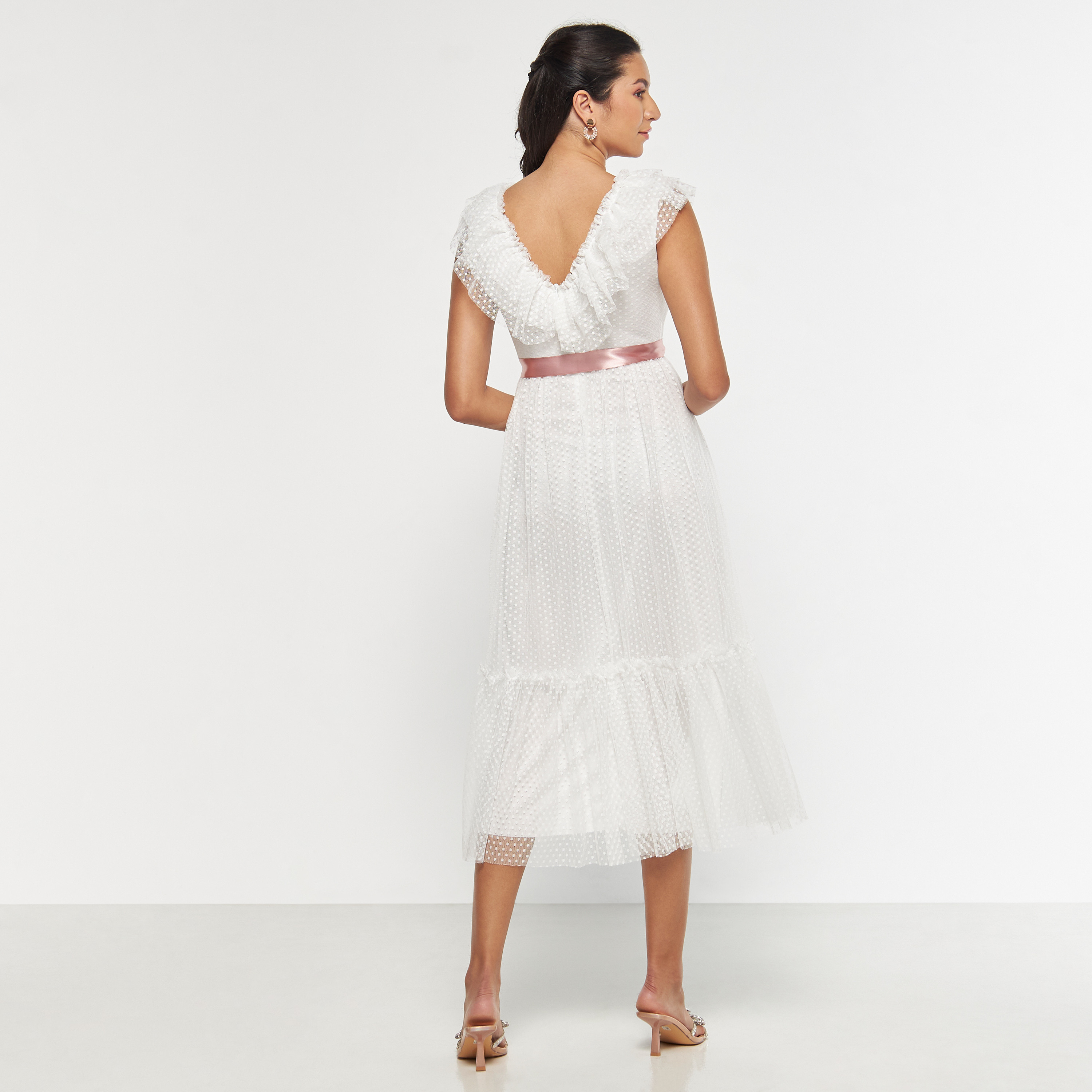 فستان متعدد الطبقات دون أكمام بحزام ربط وكشكش من فيور-women-clothing-dresses-image-3