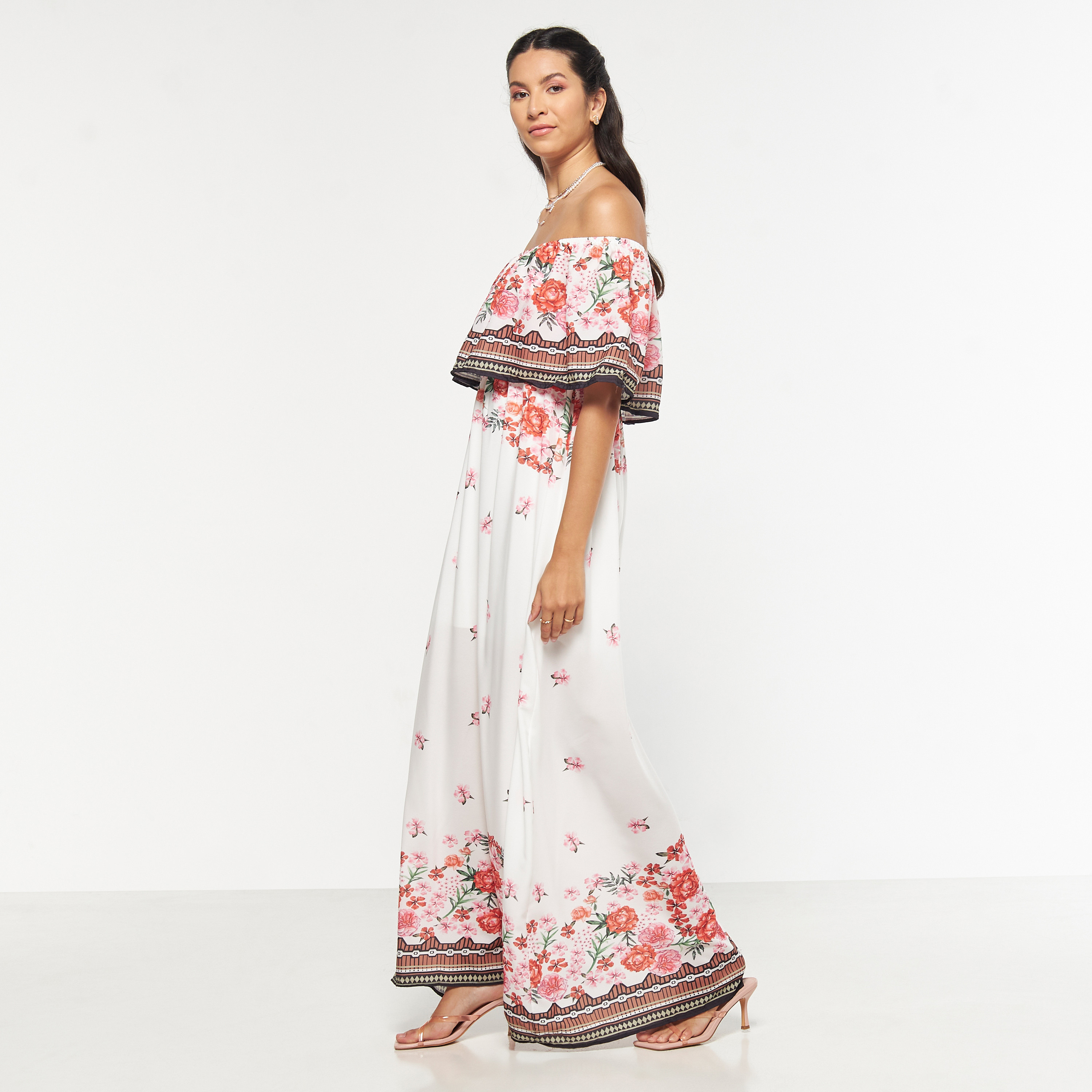 FYOR All-Over Floral Print Off Shoulder Dress-women-clothing-dresses-image-2