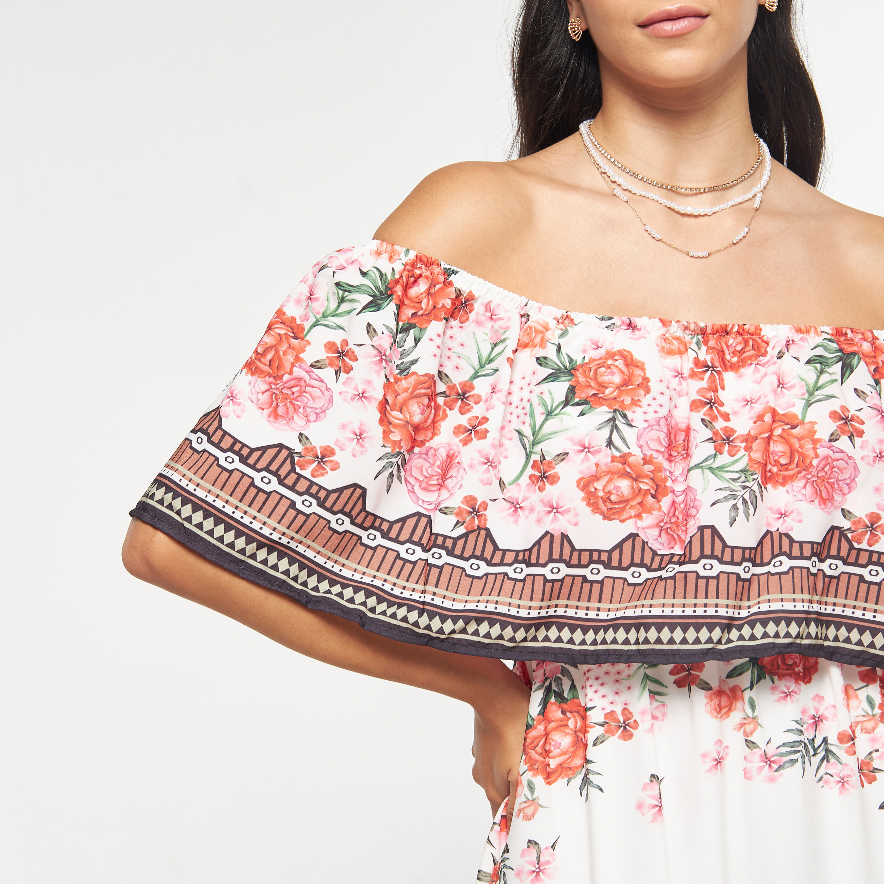 FYOR All-Over Floral Print Off Shoulder Dress-women-clothing-dresses-image-4
