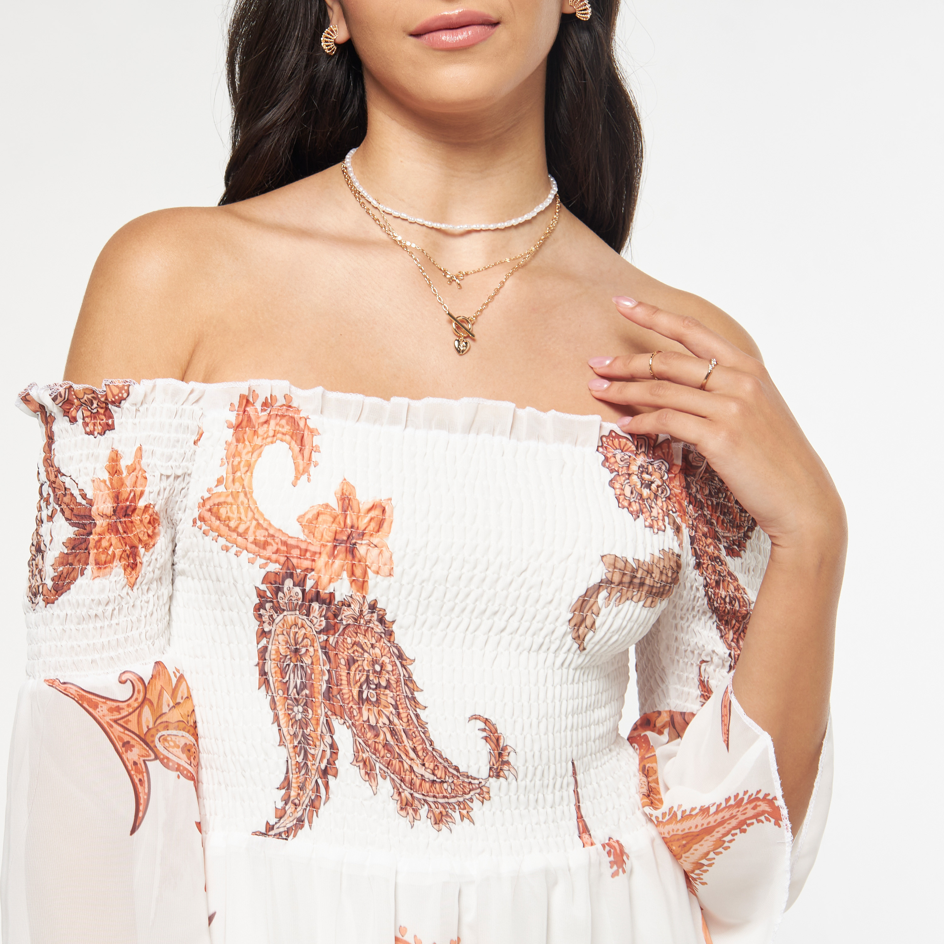 فستان مكشوف الأكتاف بطبعات وحواف غير متماثلة من فيور-women-clothing-dresses-image-4