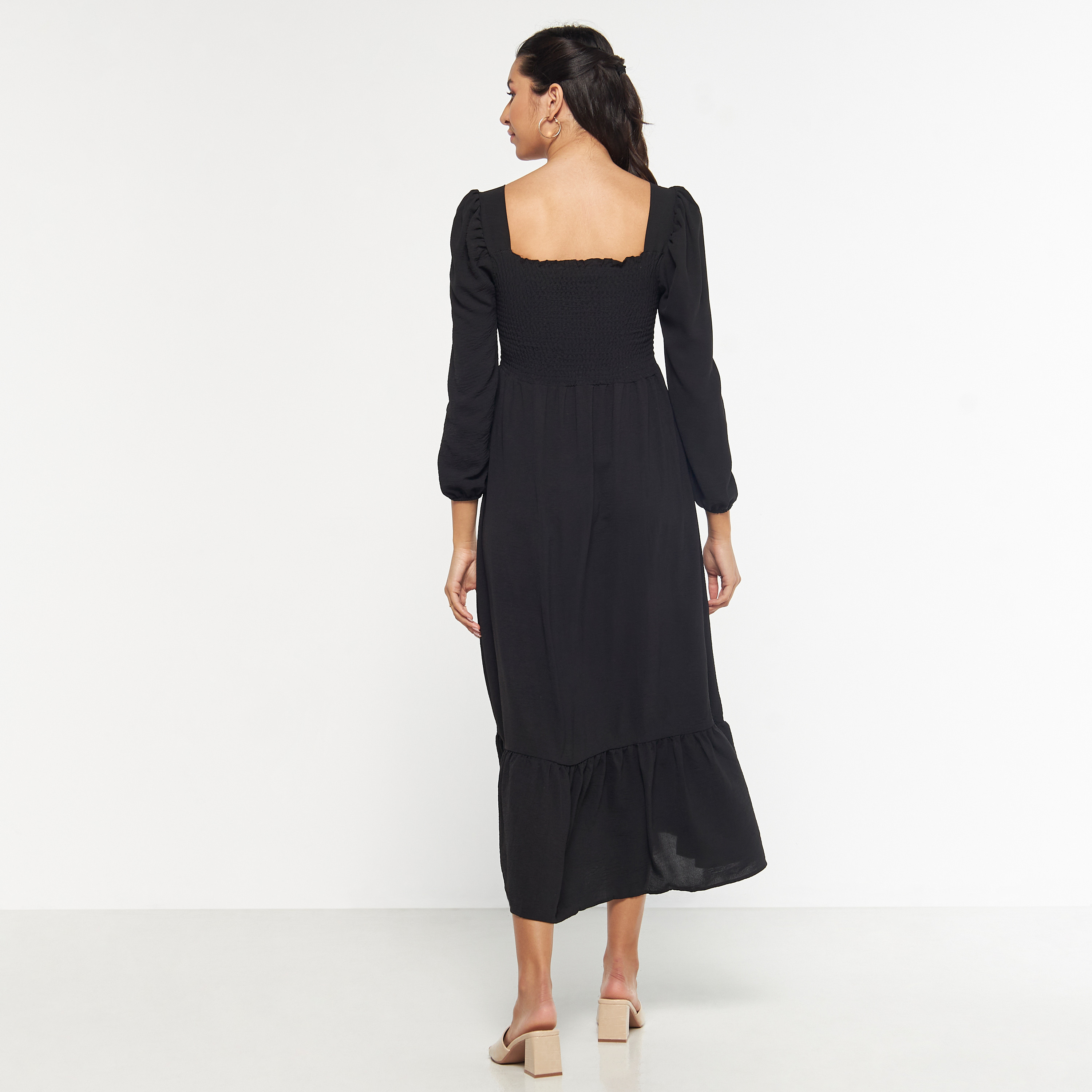 فستان ميدي بأكمام منفوخة من فيور-women-clothing-dresses-image-3