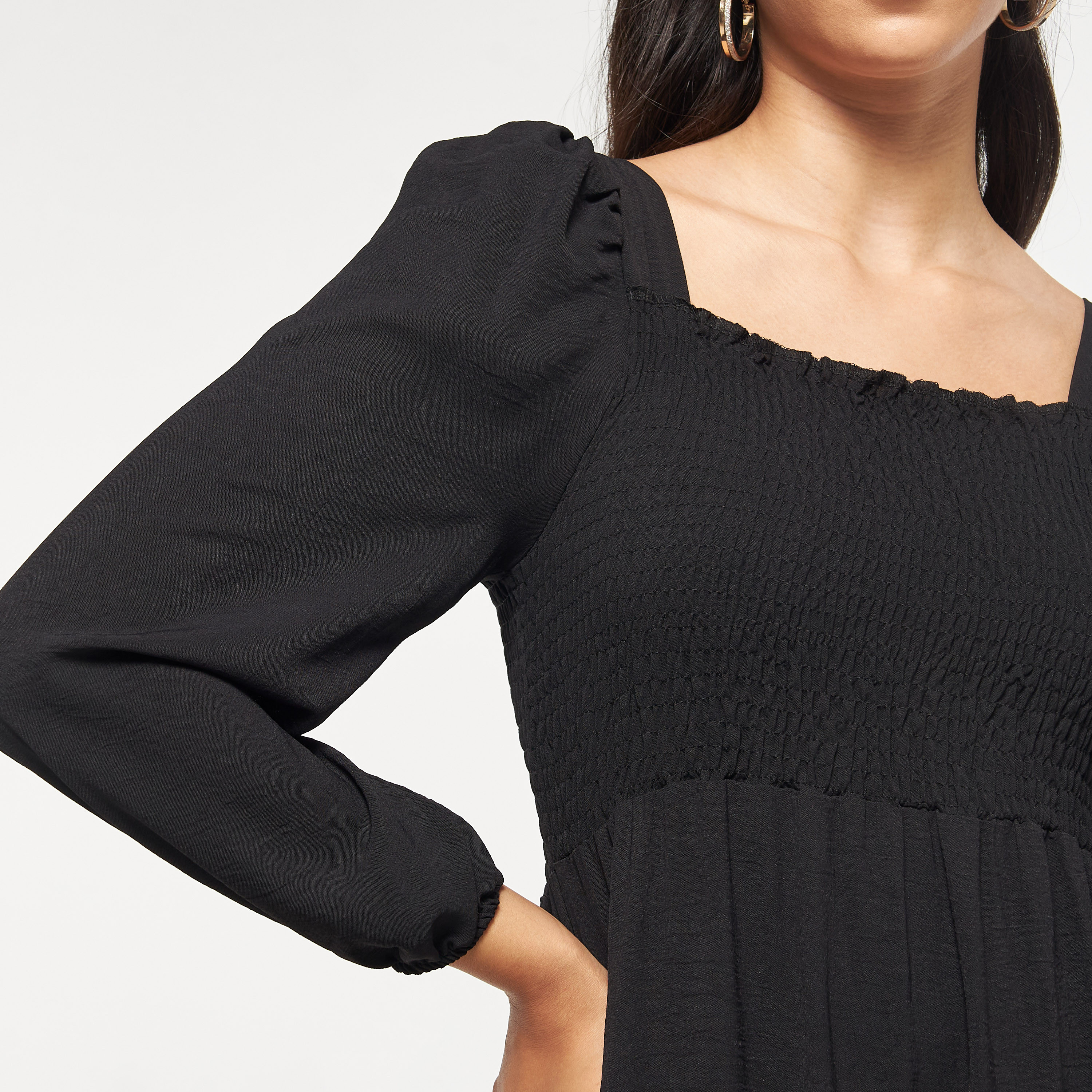فستان ميدي بأكمام منفوخة من فيور-women-clothing-dresses-image-4