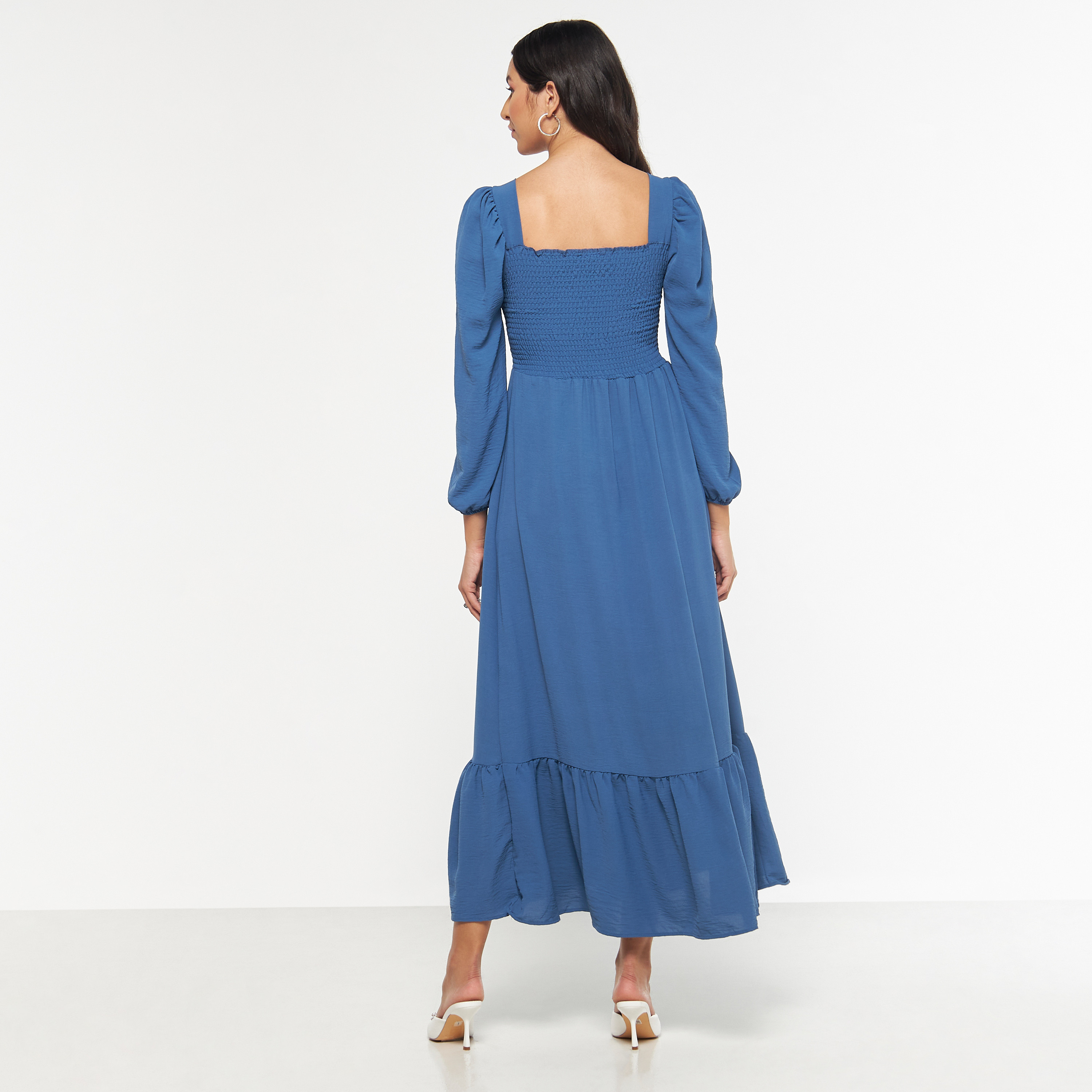 فستان ميدي بأكمام منفوخة من فيور-women-clothing-dresses-image-11
