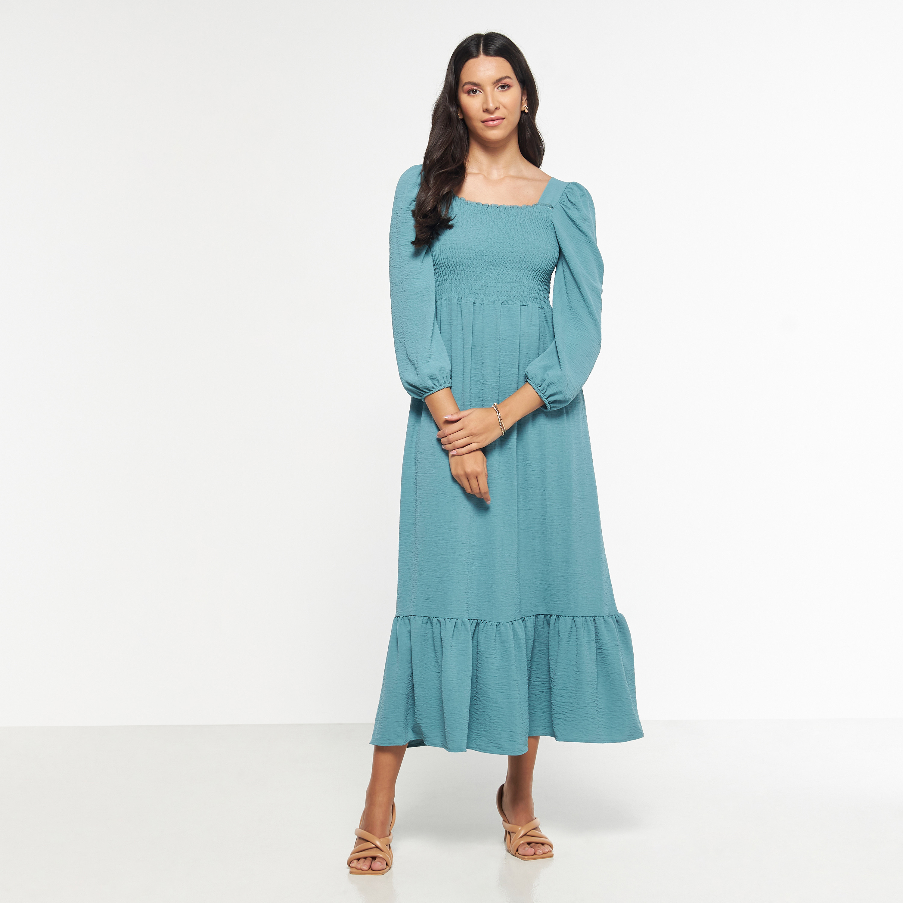فستان ميدي بأكمام منفوخة من فيور-women-clothing-dresses-image-5