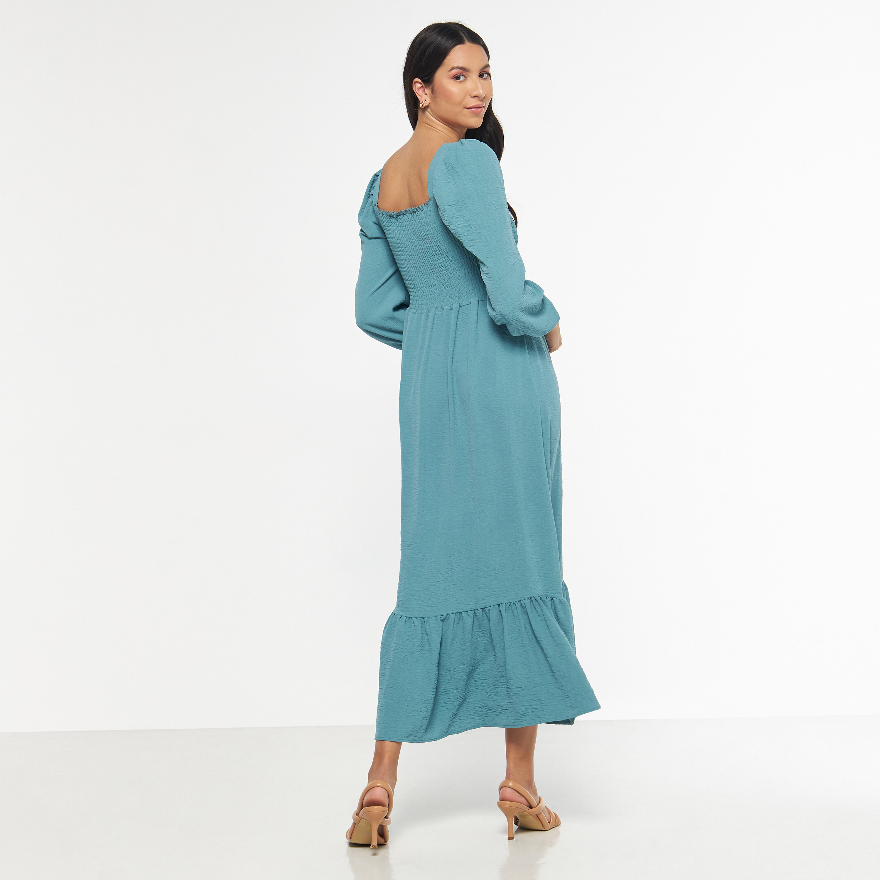 فستان ميدي بأكمام منفوخة من فيور-women-clothing-dresses-image-6