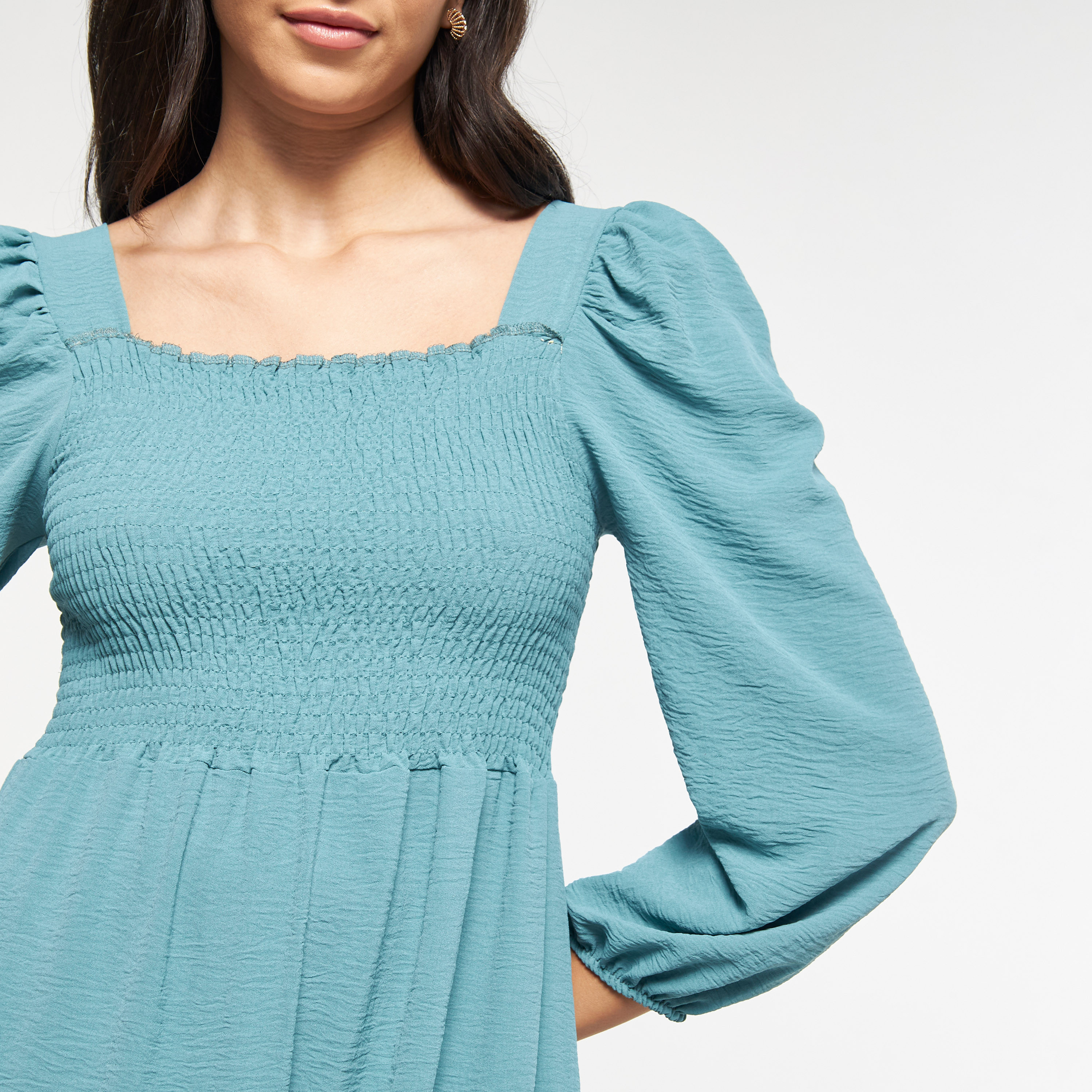 فستان ميدي بأكمام منفوخة من فيور-women-clothing-dresses-image-8