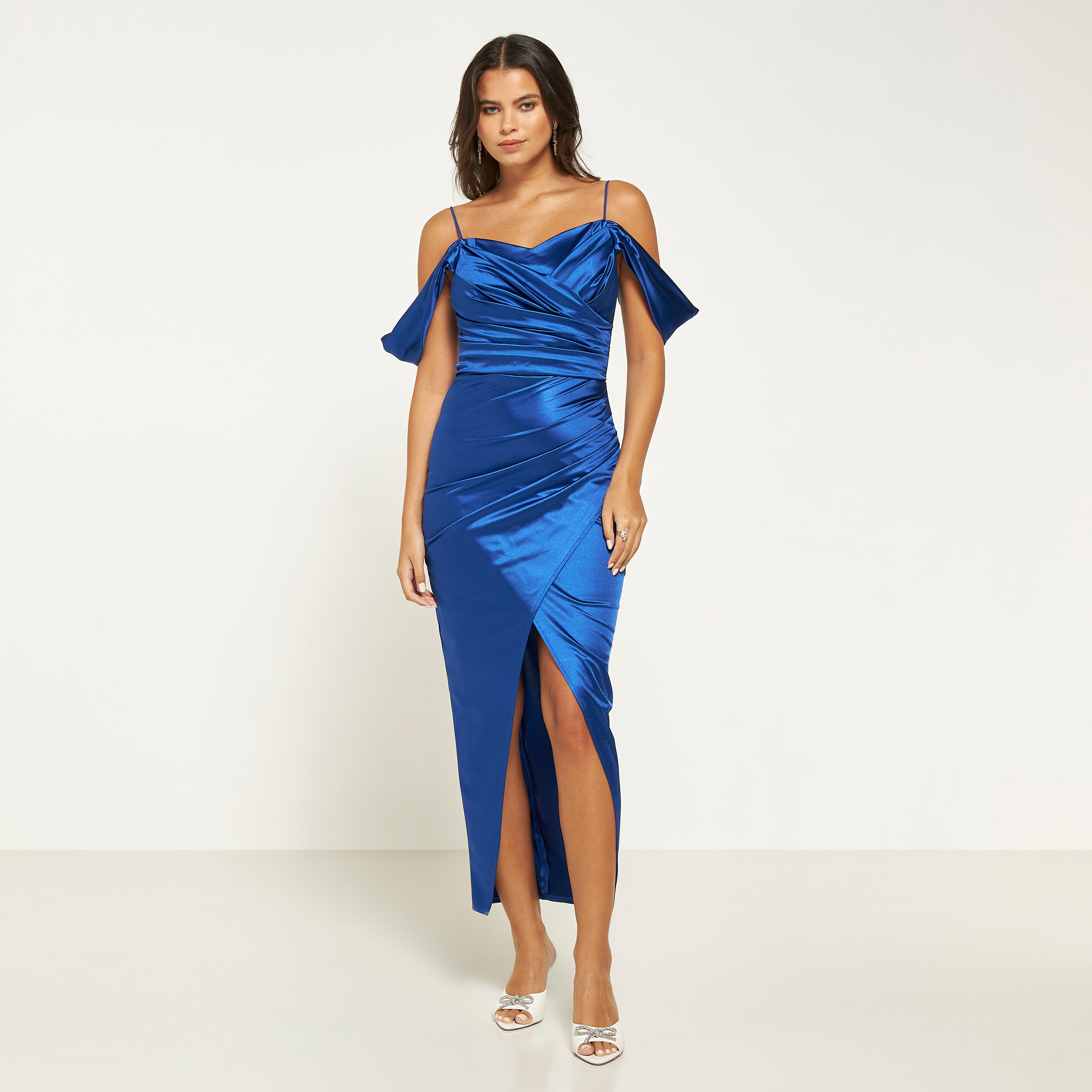 FYOR Pleated Off Shoulder Strappy Maxi Dress-women-clothing-dresses-image-10