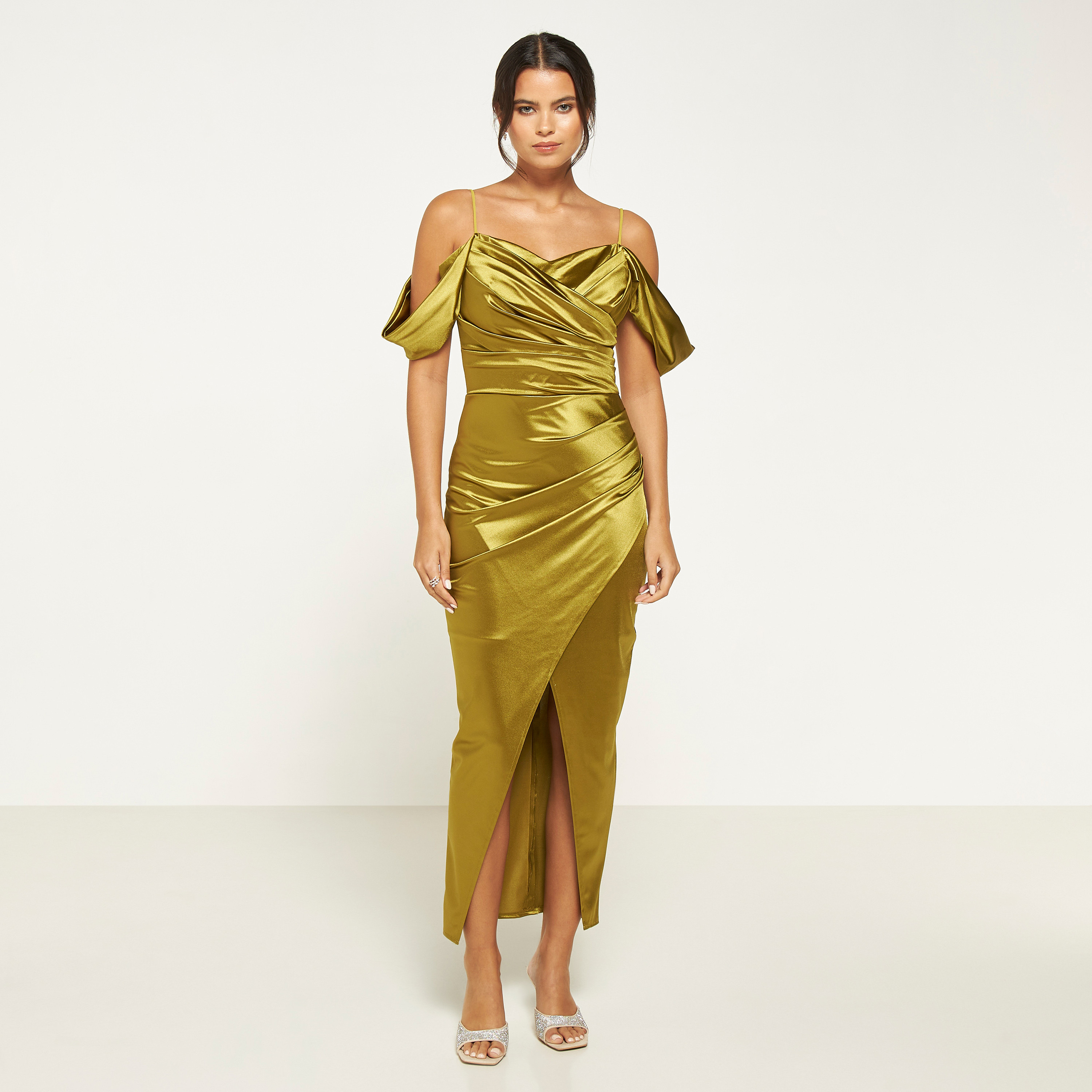 FYOR Pleated Off Shoulder Strappy Maxi Dress-women-clothing-dresses-image-5