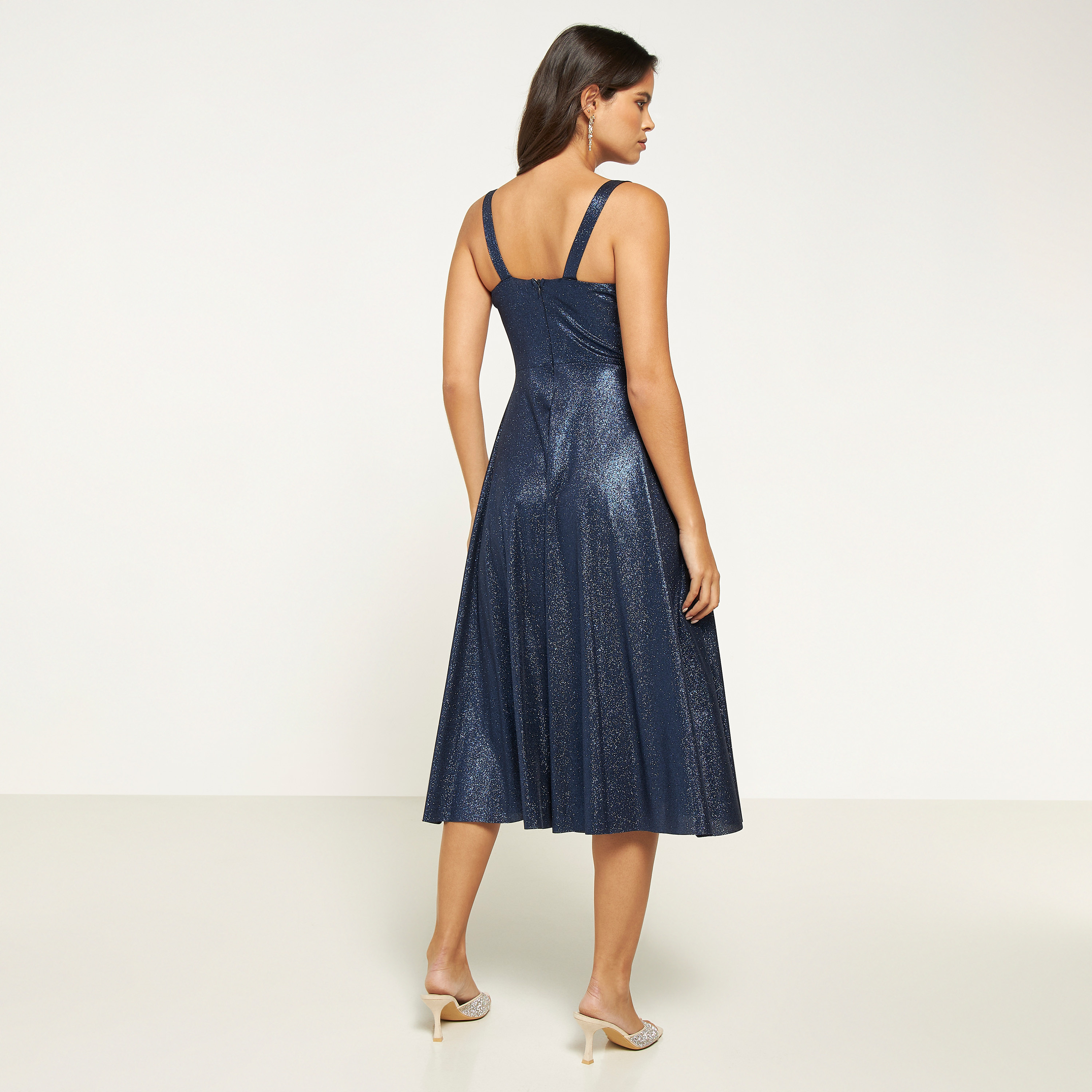 FYOR Strappy Fit and Flare Midi Dress with Sweetheart Neck-women-clothing-dresses-image-7