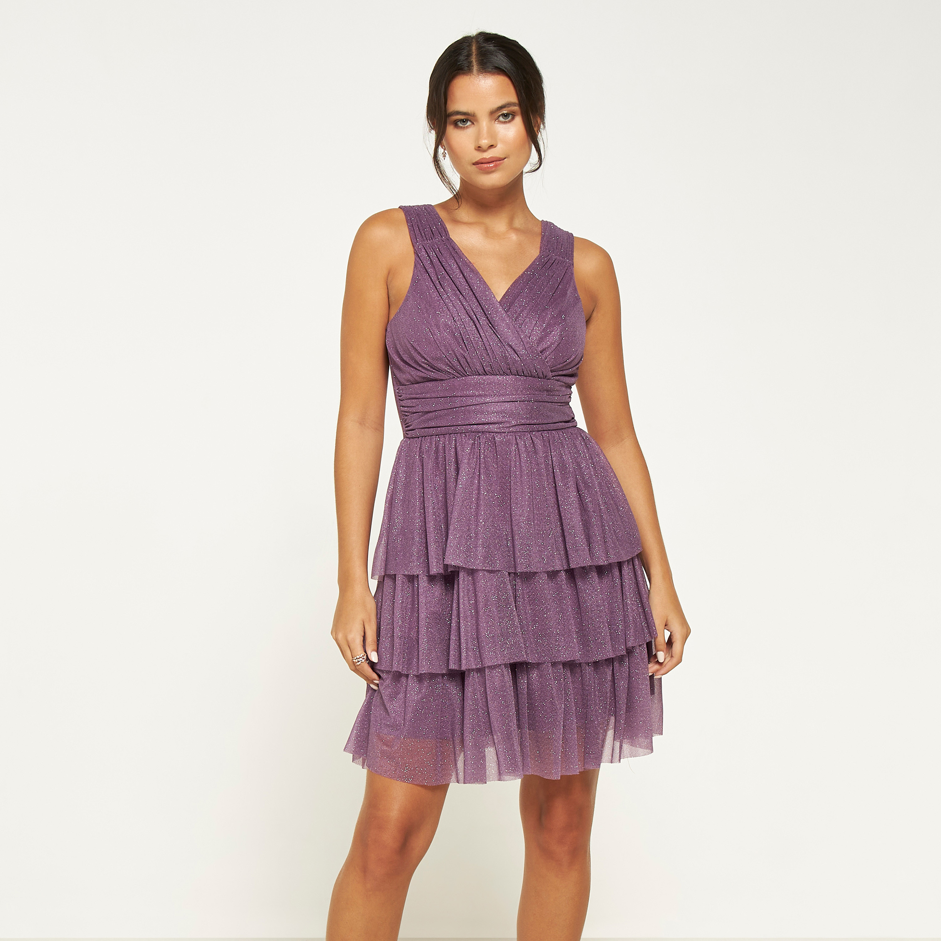 فستان دون أكمام متعدد الطبقات بياقة سويت هارت من فيور-women-clothing-dresses-image-5