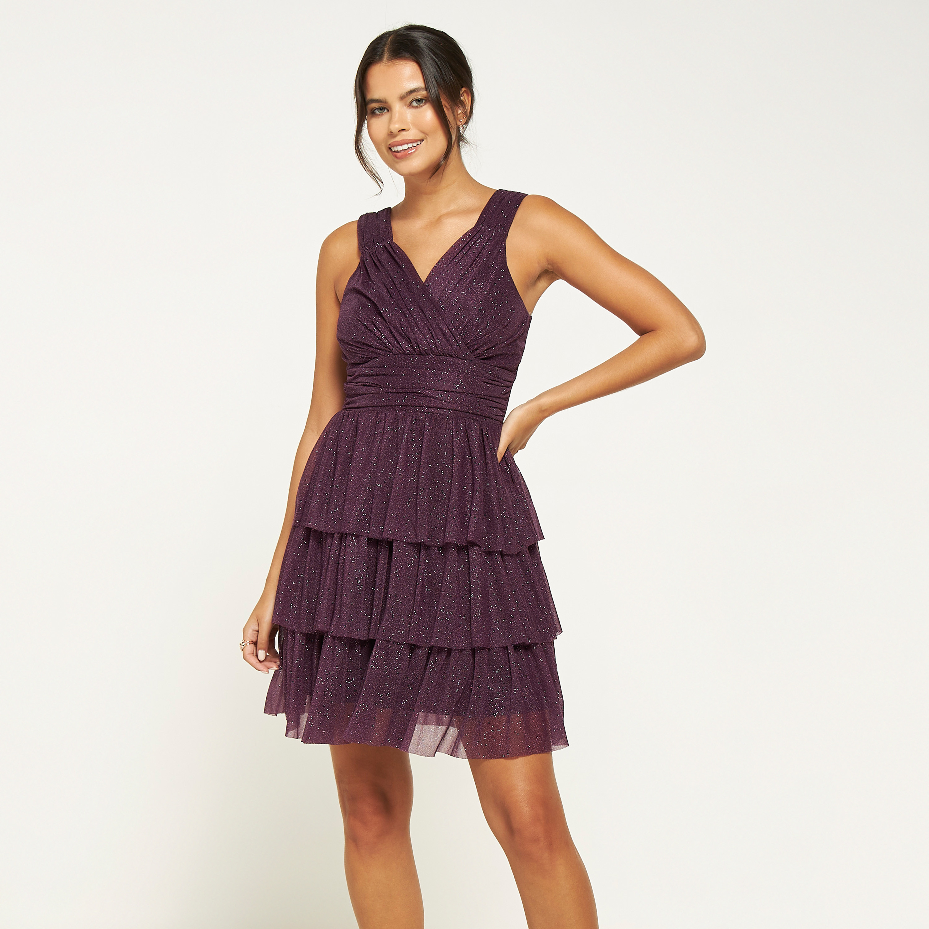 فستان دون أكمام متعدد الطبقات بياقة سويت هارت من فيور-women-clothing-dresses-image-9