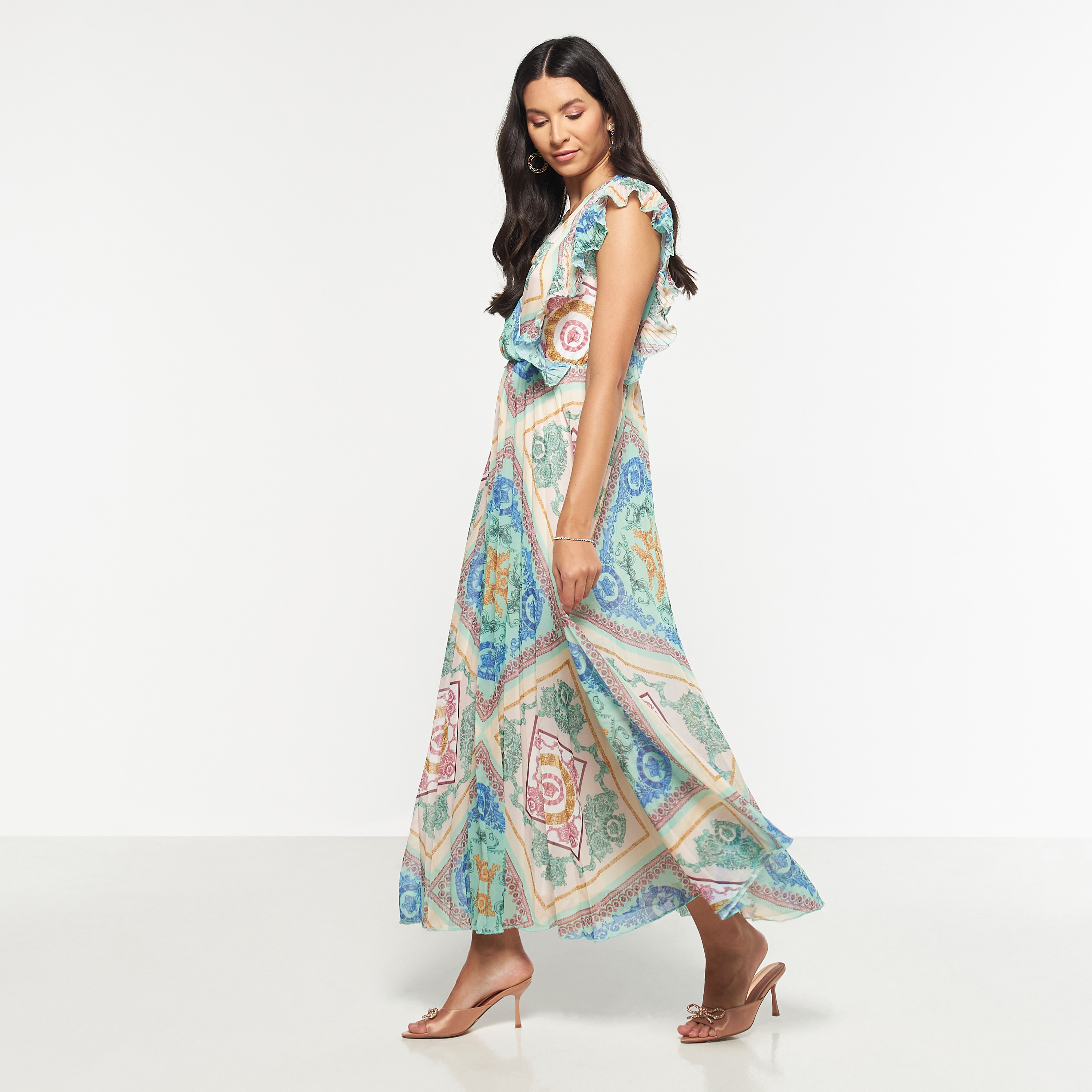 FYOR All-Over Print Sleeveless Maxi A-line Dress with Ruffles-women-clothing-dresses-image-2