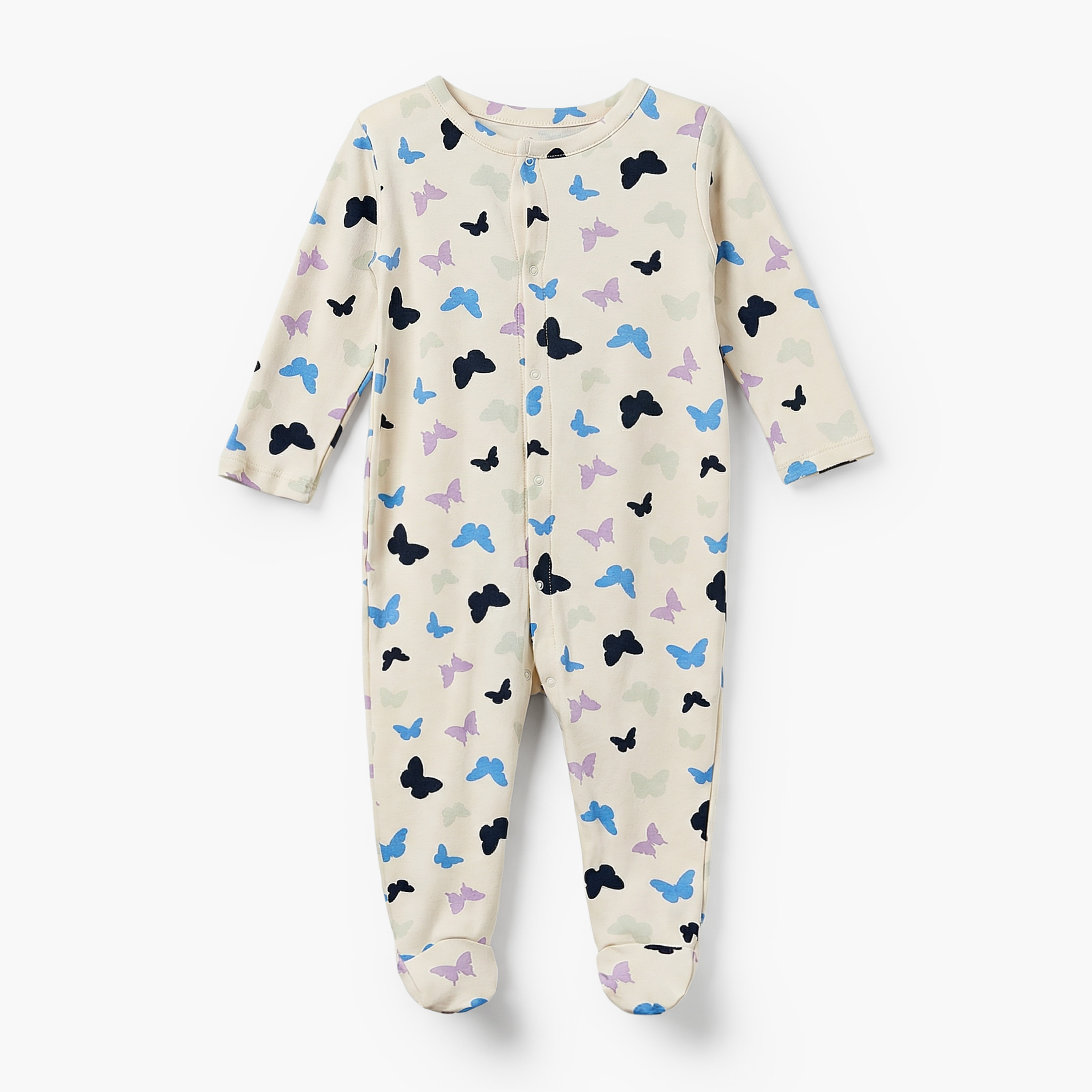 Pack of 3 Juniors Cotton Crew Neck Long Sleeves Sleepsuit with Print-baby-girls-clothing-nightwear-sleepsuits-image-2