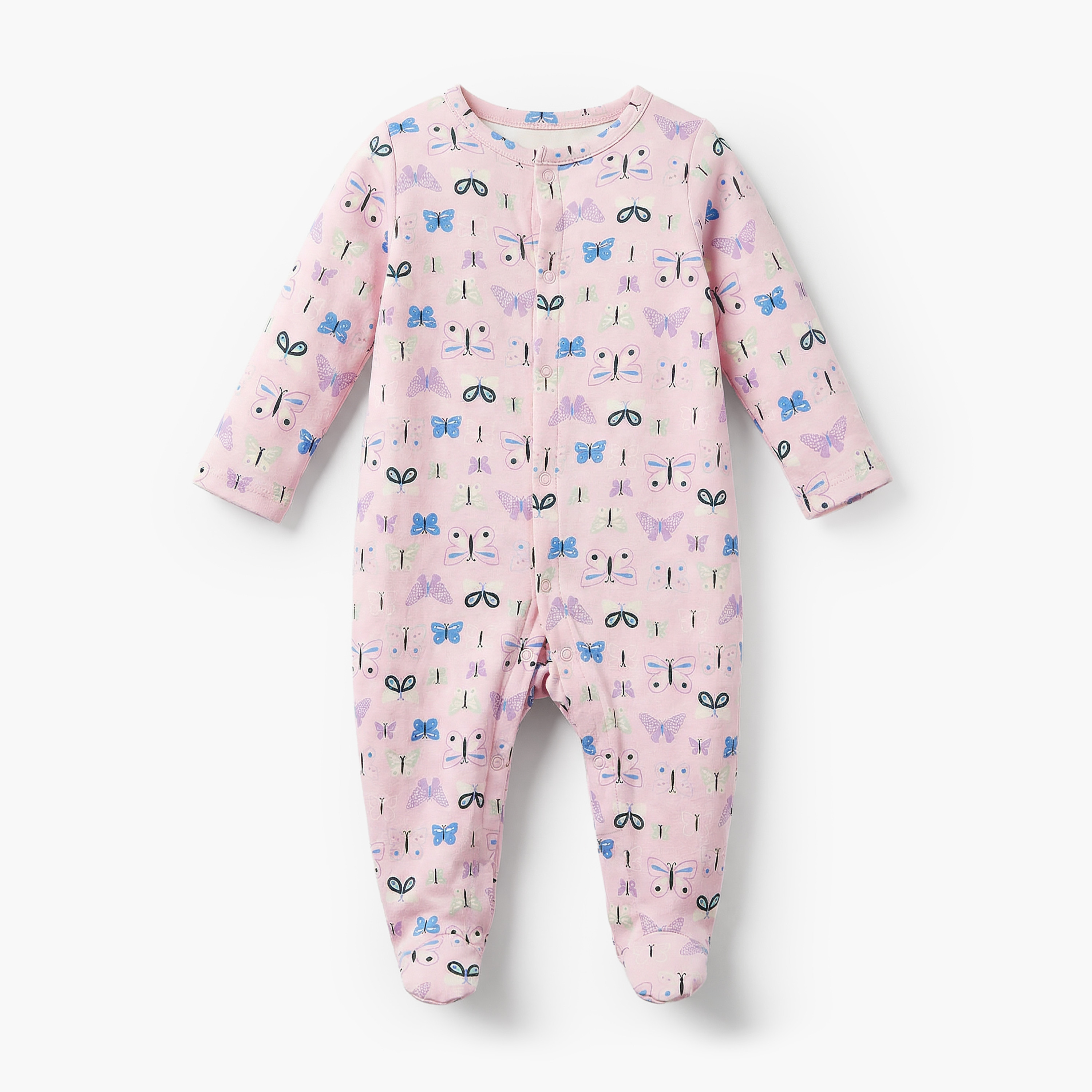 Pack of 3 Juniors Cotton Crew Neck Long Sleeves Sleepsuit with Print-baby-girls-clothing-nightwear-sleepsuits-image-3