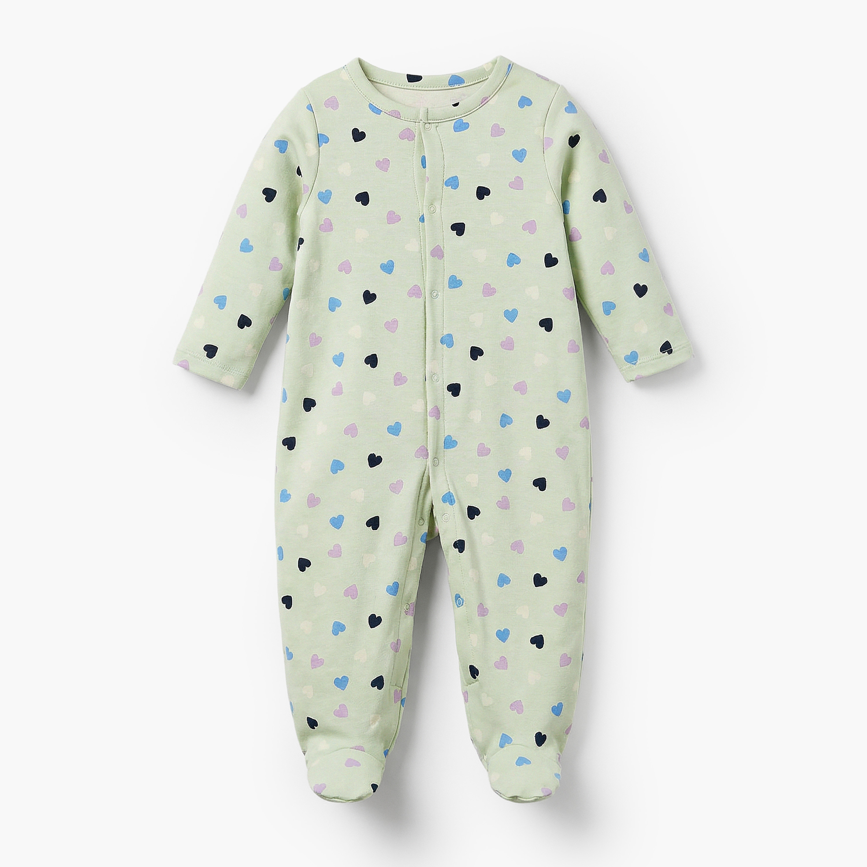 Pack of 3 Juniors Cotton Crew Neck Long Sleeves Sleepsuit with Print-baby-girls-clothing-nightwear-sleepsuits-image-4