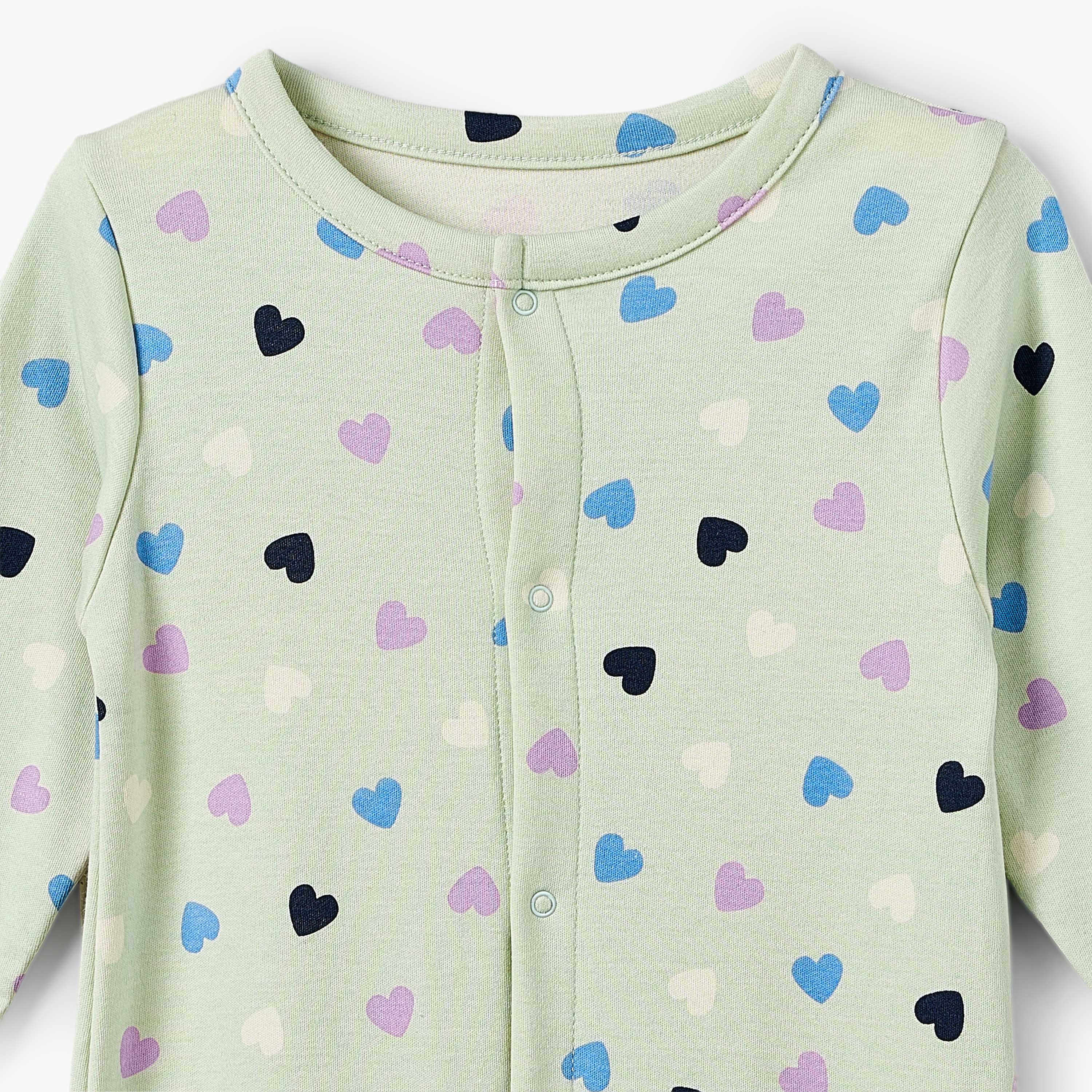 Pack of 3 Juniors Cotton Crew Neck Long Sleeves Sleepsuit with Print-baby-girls-clothing-nightwear-sleepsuits-image-5