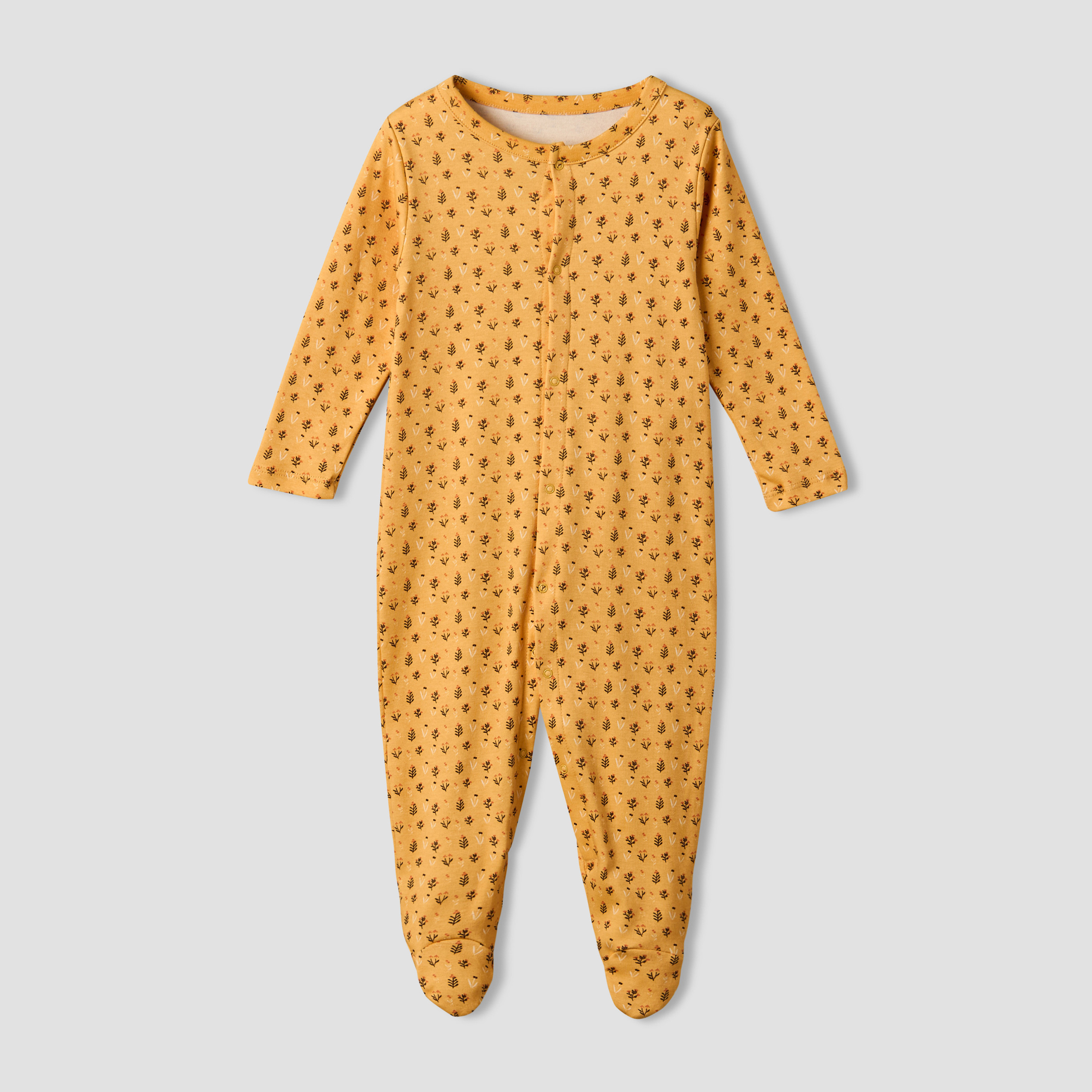 Pack of 3 Juniors Cotton Round Neck Long Sleeve Sleepsuit with Floral Print-baby-girls-clothing-nightwear-sleepsuits-image-4
