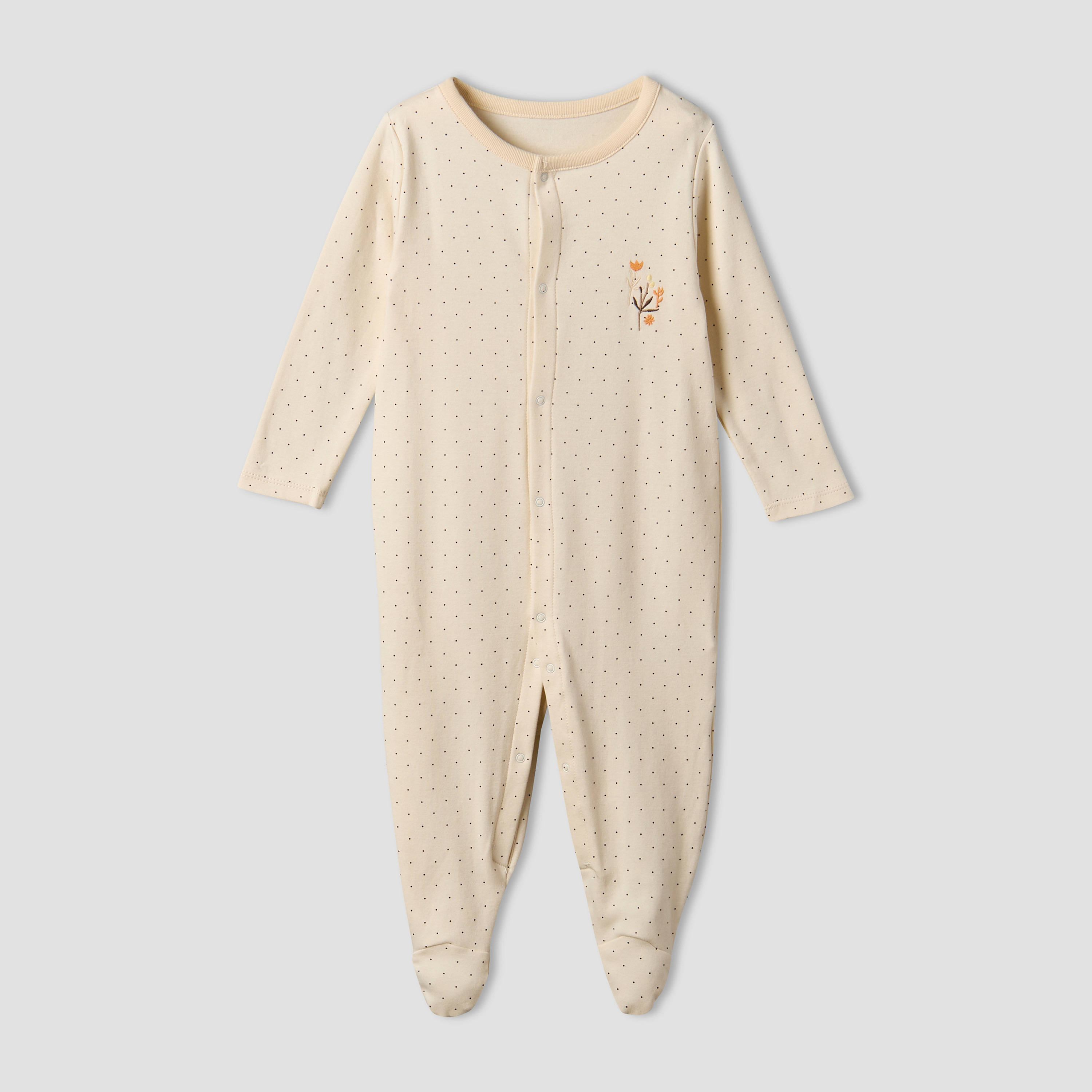 Pack of 3 Juniors Cotton Round Neck Long Sleeve Sleepsuit with Floral Print-baby-girls-clothing-nightwear-sleepsuits-image-5
