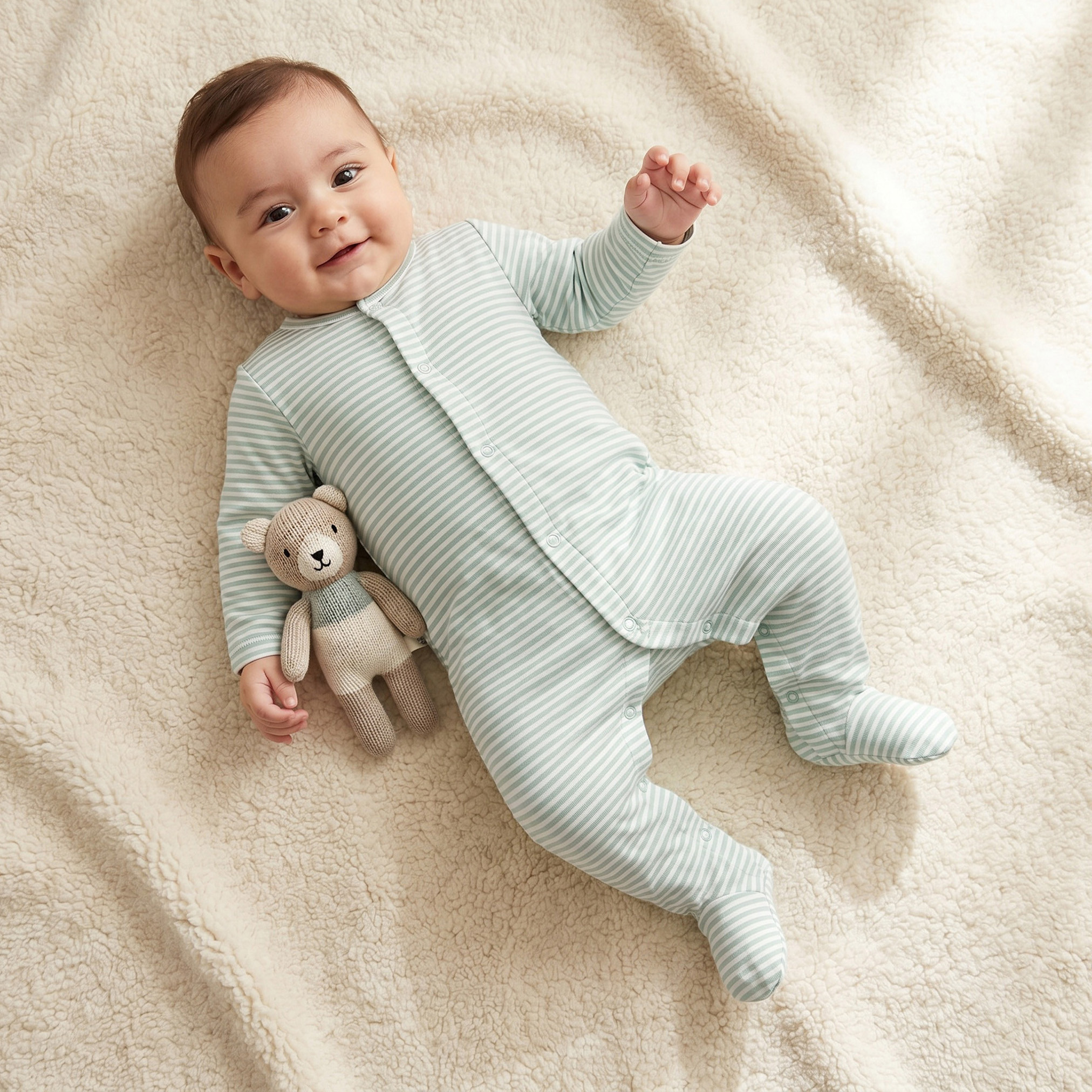 بدلات نوم قطن بياقة ضيقة وأكمام طويلة وطبعات سيارة من جونيورز - عبوة 3 قطع-baby-boys-clothing-nightwear-sleepsuits-image-2