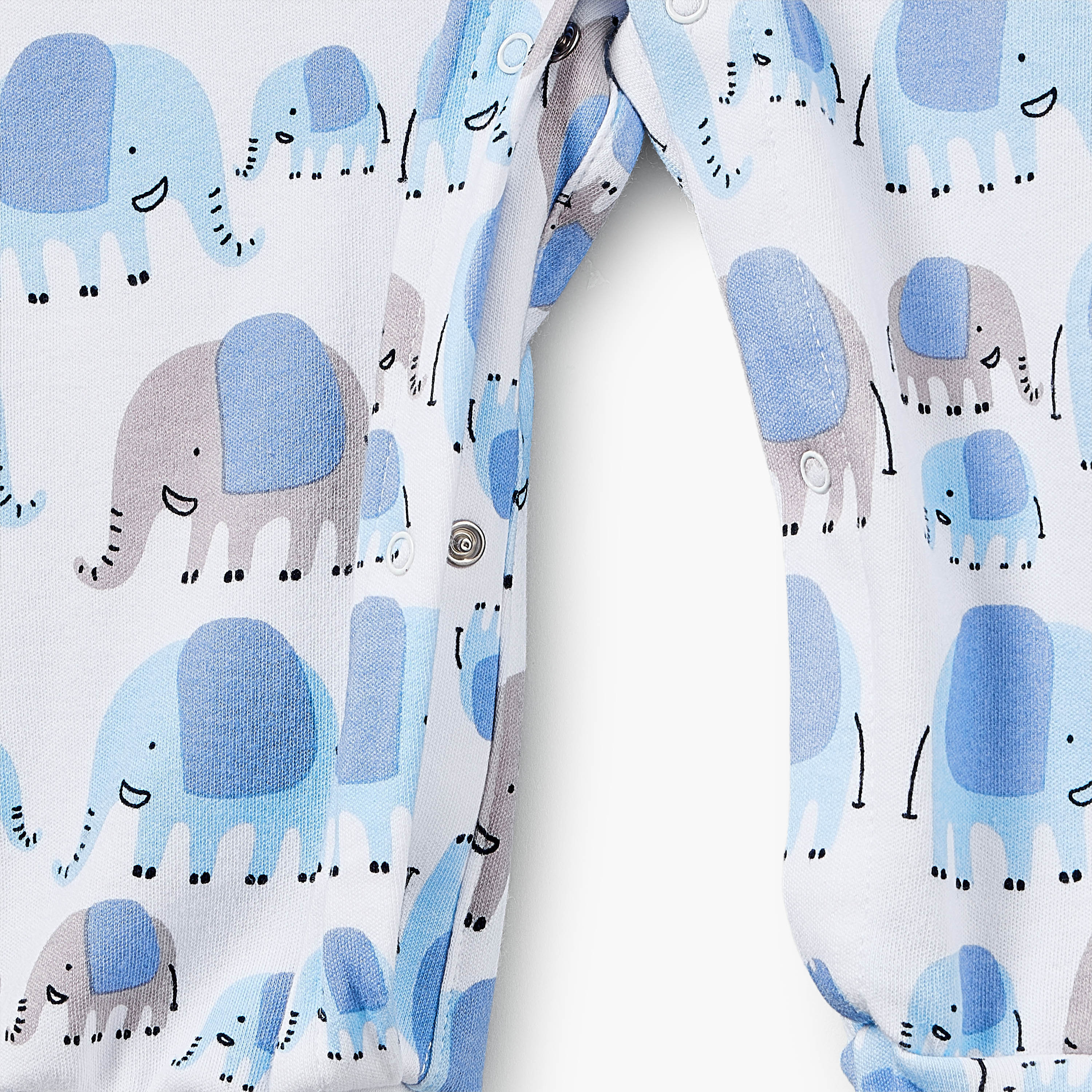 Pack of 3 Juniors Cotton Crew Neck Long Sleeves Sleepsuit with Elephant Print-baby-boys-clothing-nightwear-sleepsuits-image-6
