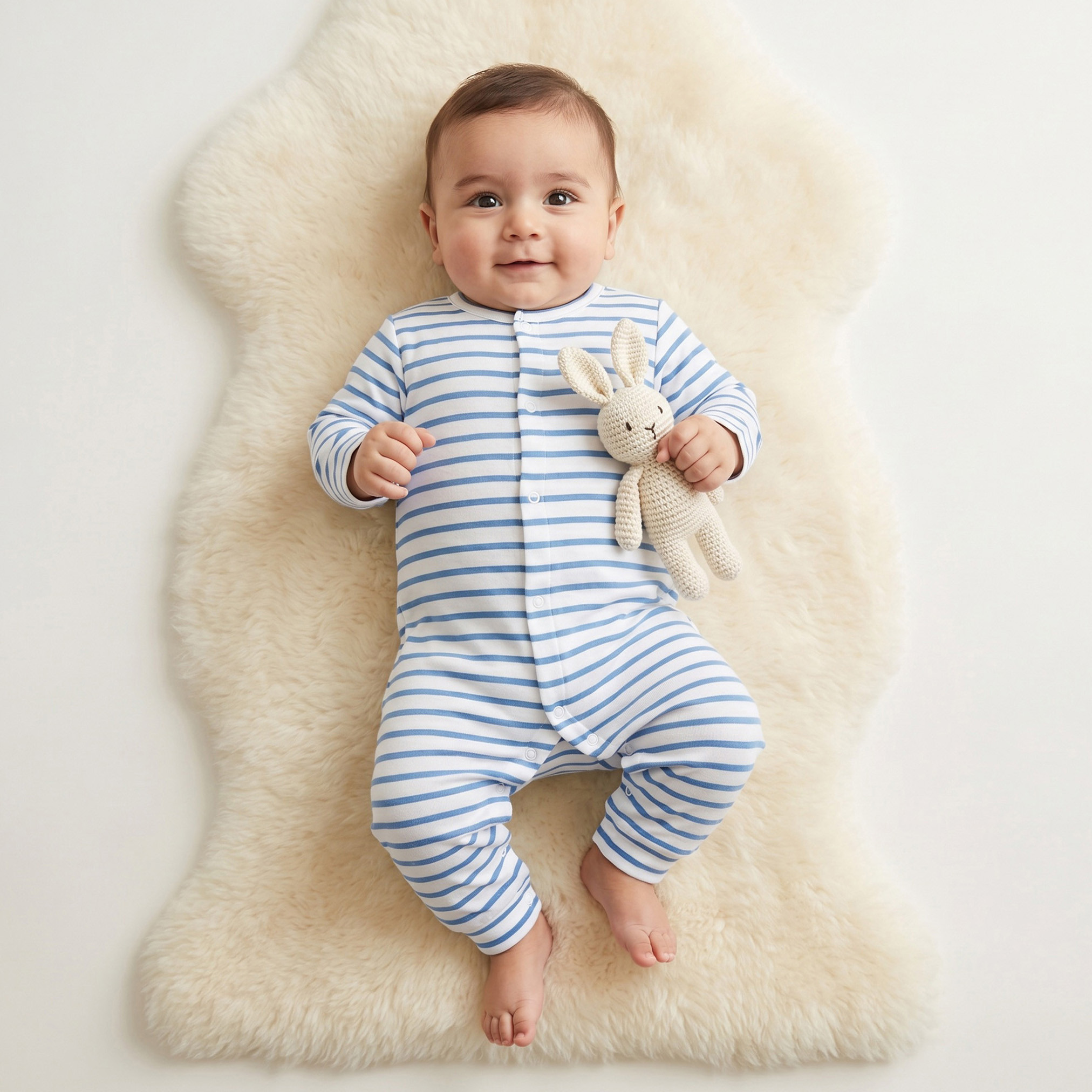 بدلات نوم قطن بياقة ضيقة وأكمام طويلة وطبعات فيل من جونيورز - عبوة 3 قطع-baby-boys-clothing-nightwear-sleepsuits-image-2